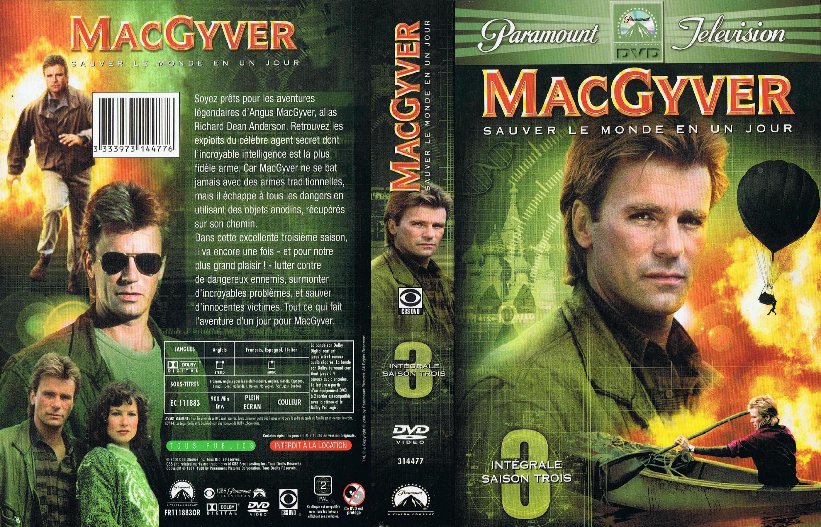 Jaquette DVD MacGyver Saison 3 COFFRET