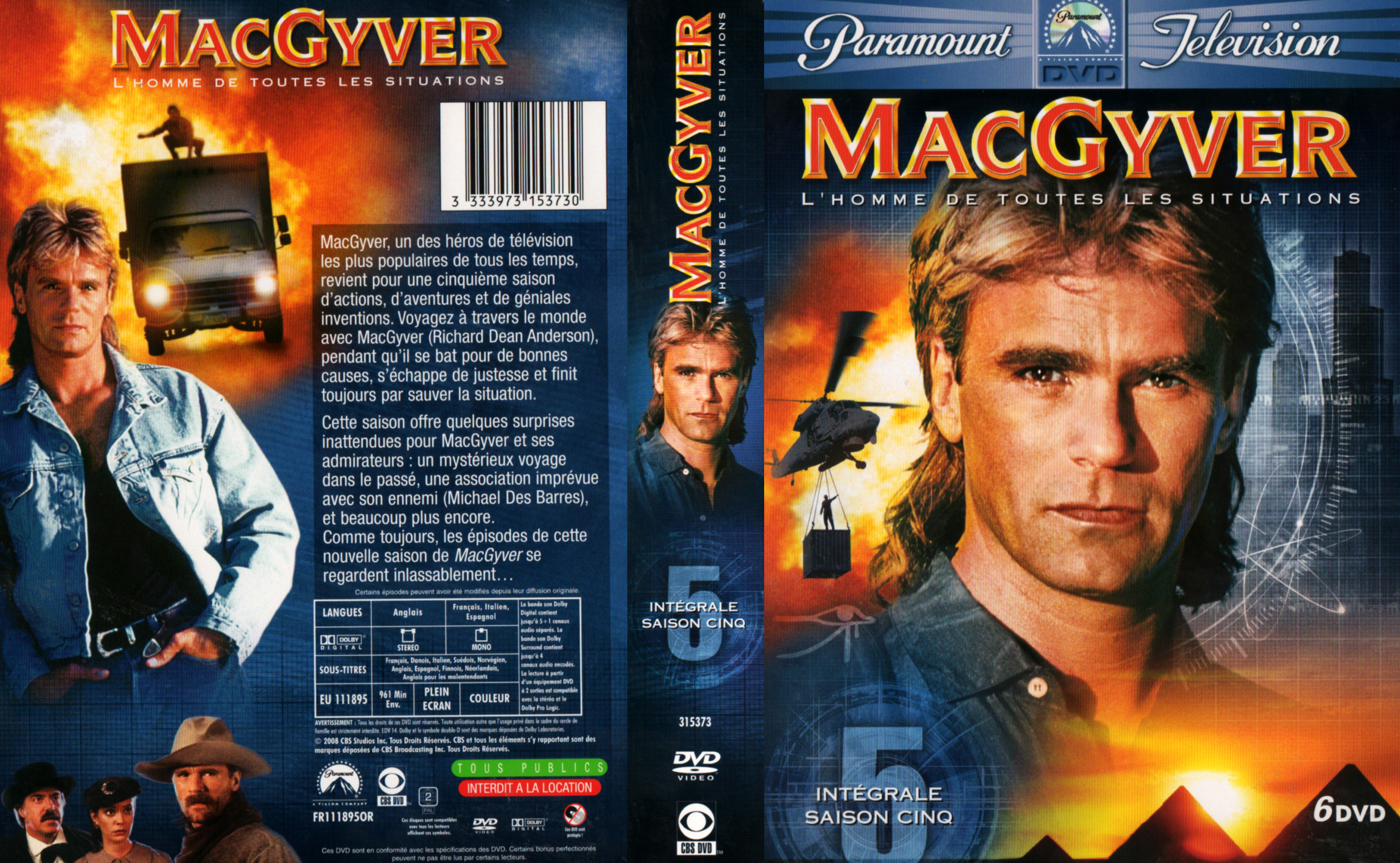 Jaquette DVD MacGyver Saison 5 COFFRET