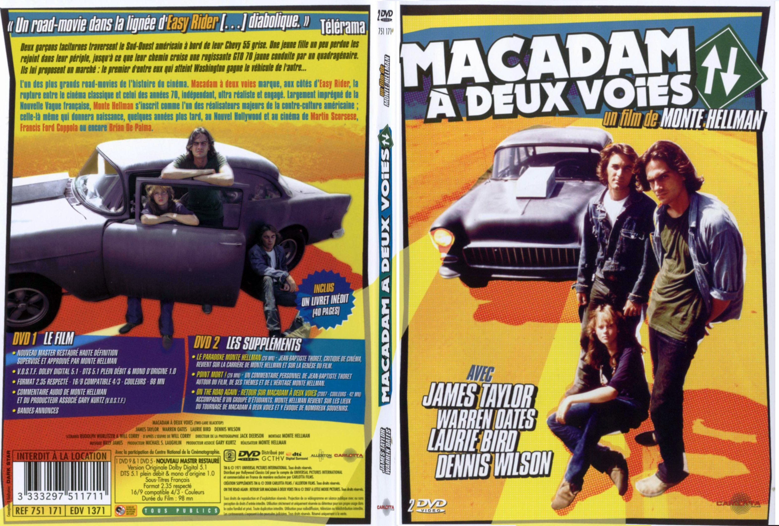 Jaquette DVD Macadam a deux voies - SLIM
