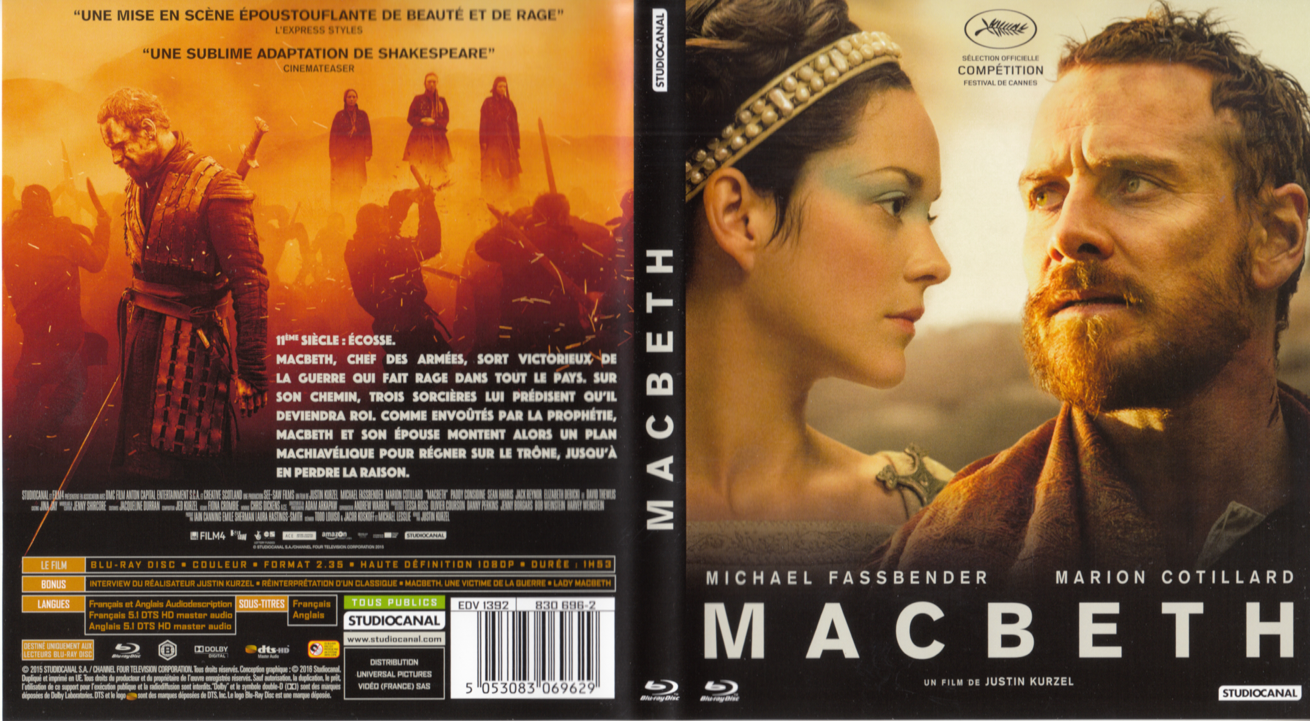 Jaquette DVD Macbeth 2015 (BLU-RAY) v2
