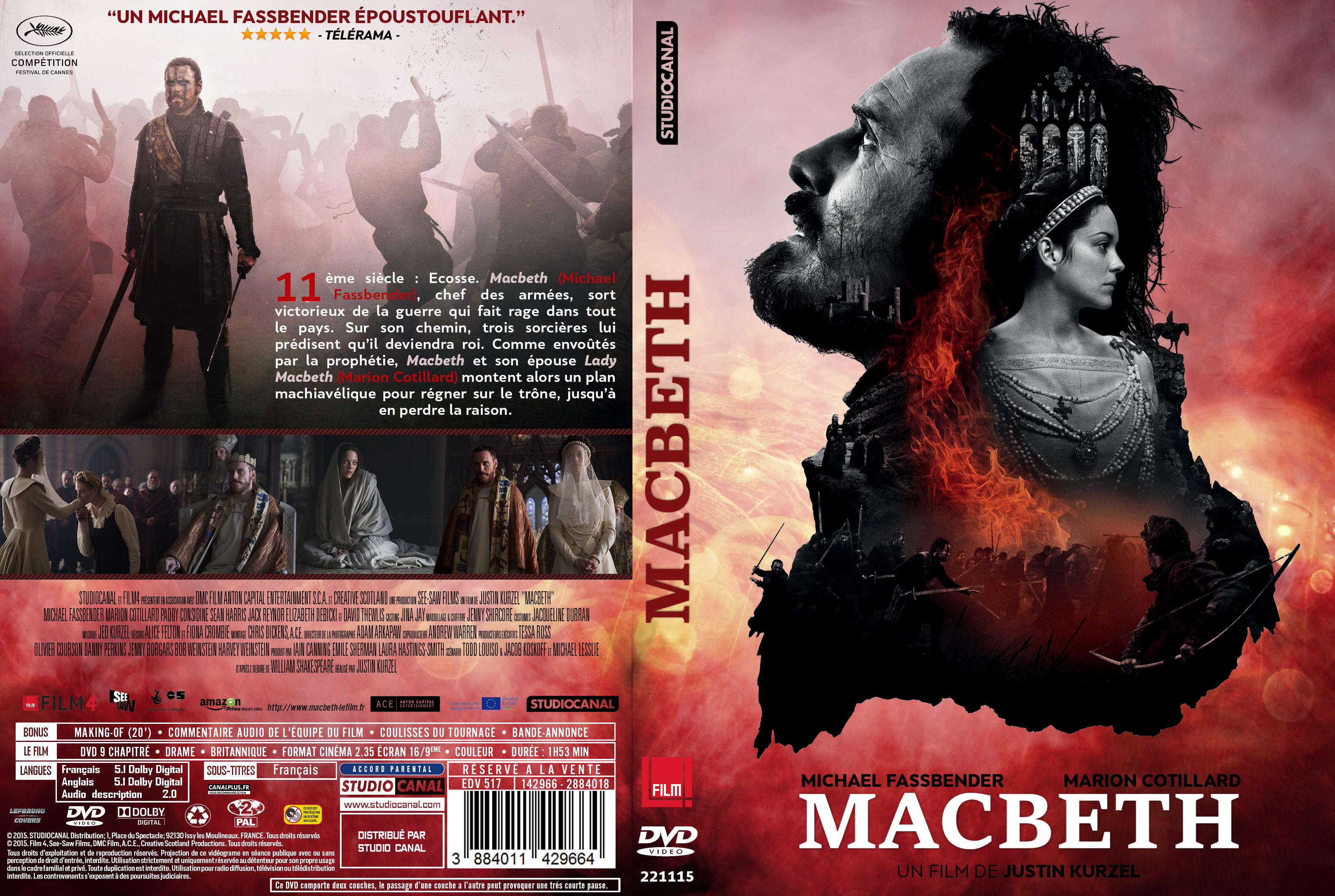 Jaquette DVD Macbeth (2015) custom