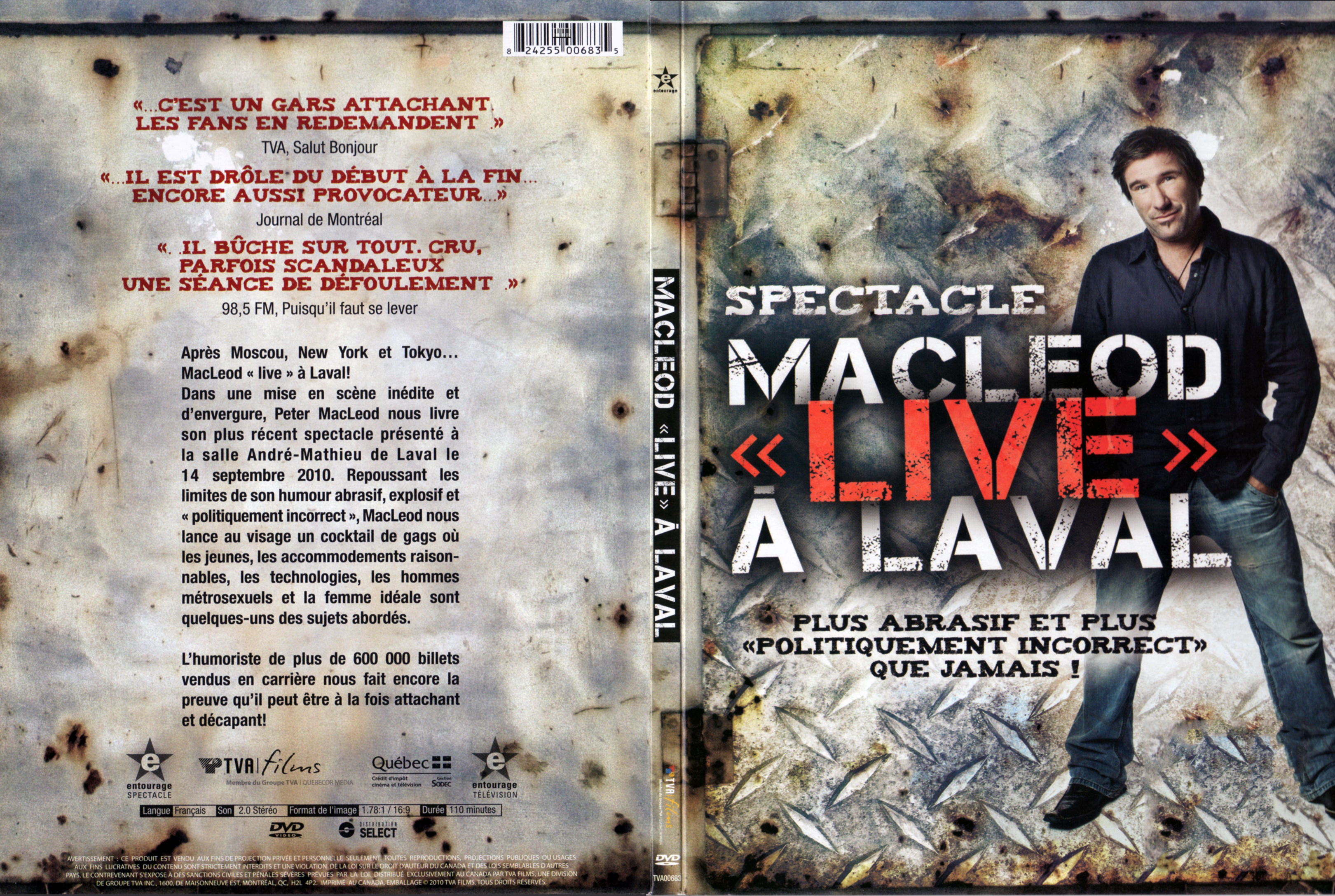 Jaquette DVD Macleod live Laval (Canadienne)