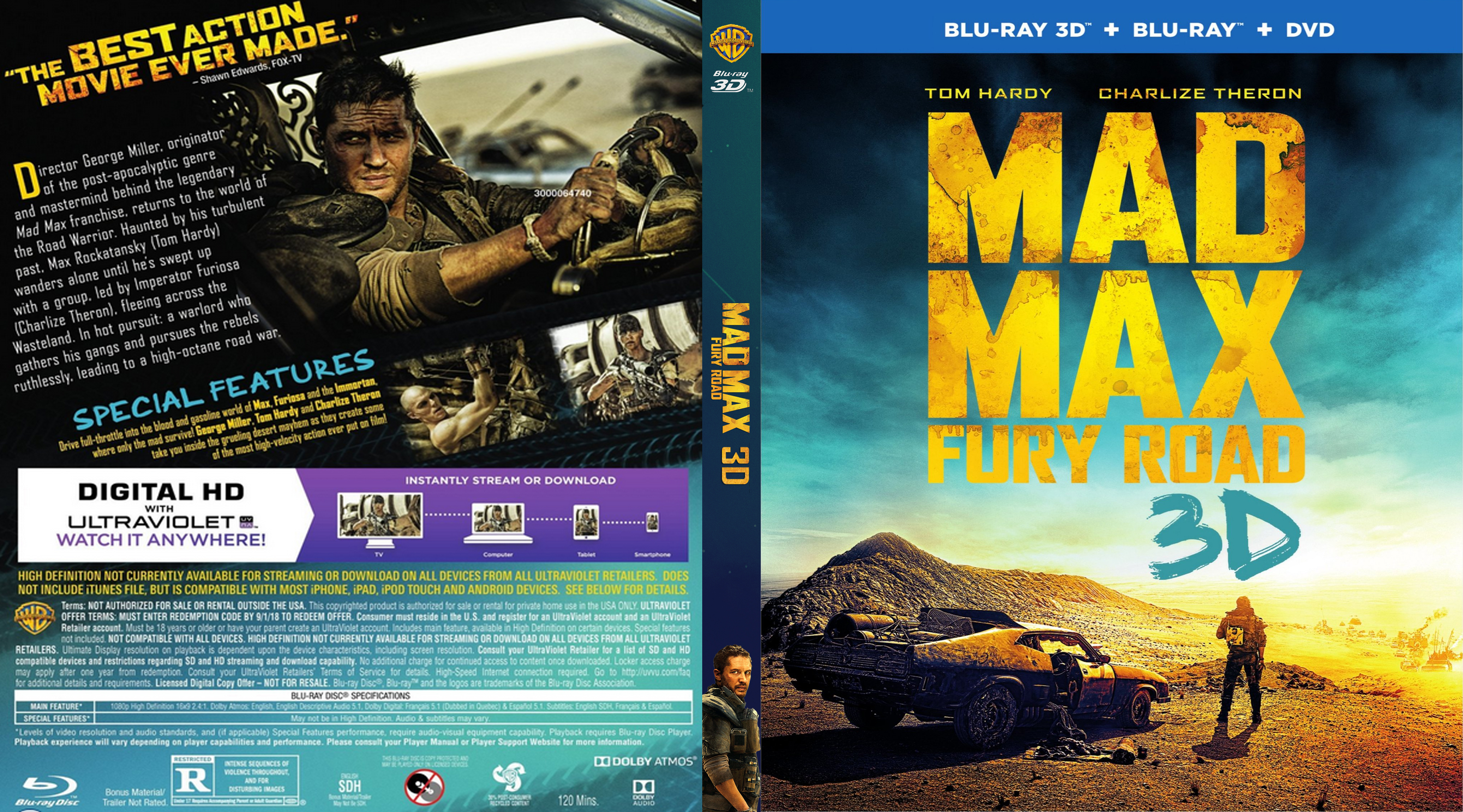 Jaquette DVD Mad Max Fury Road Zone 1 (BLU-RAY)