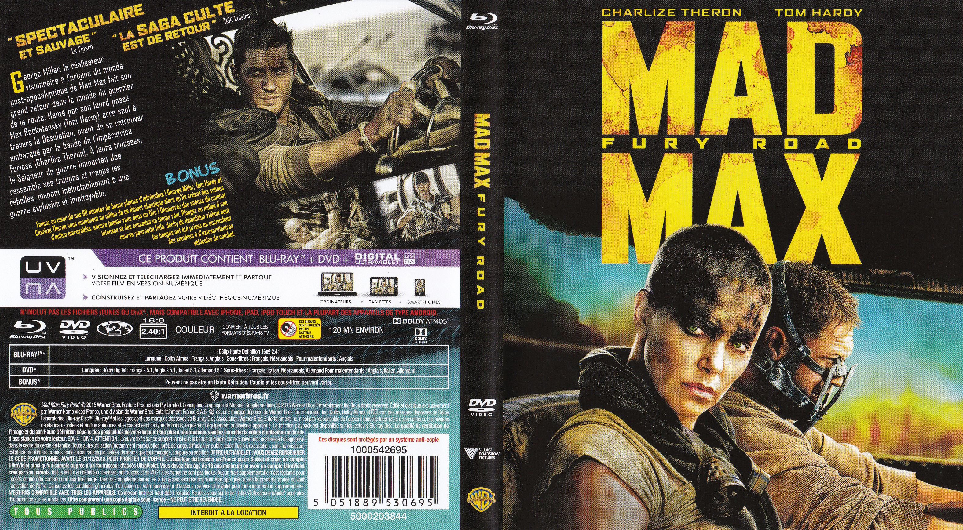 Jaquette DVD Mad Max: Fury Road (BLU-RAY)