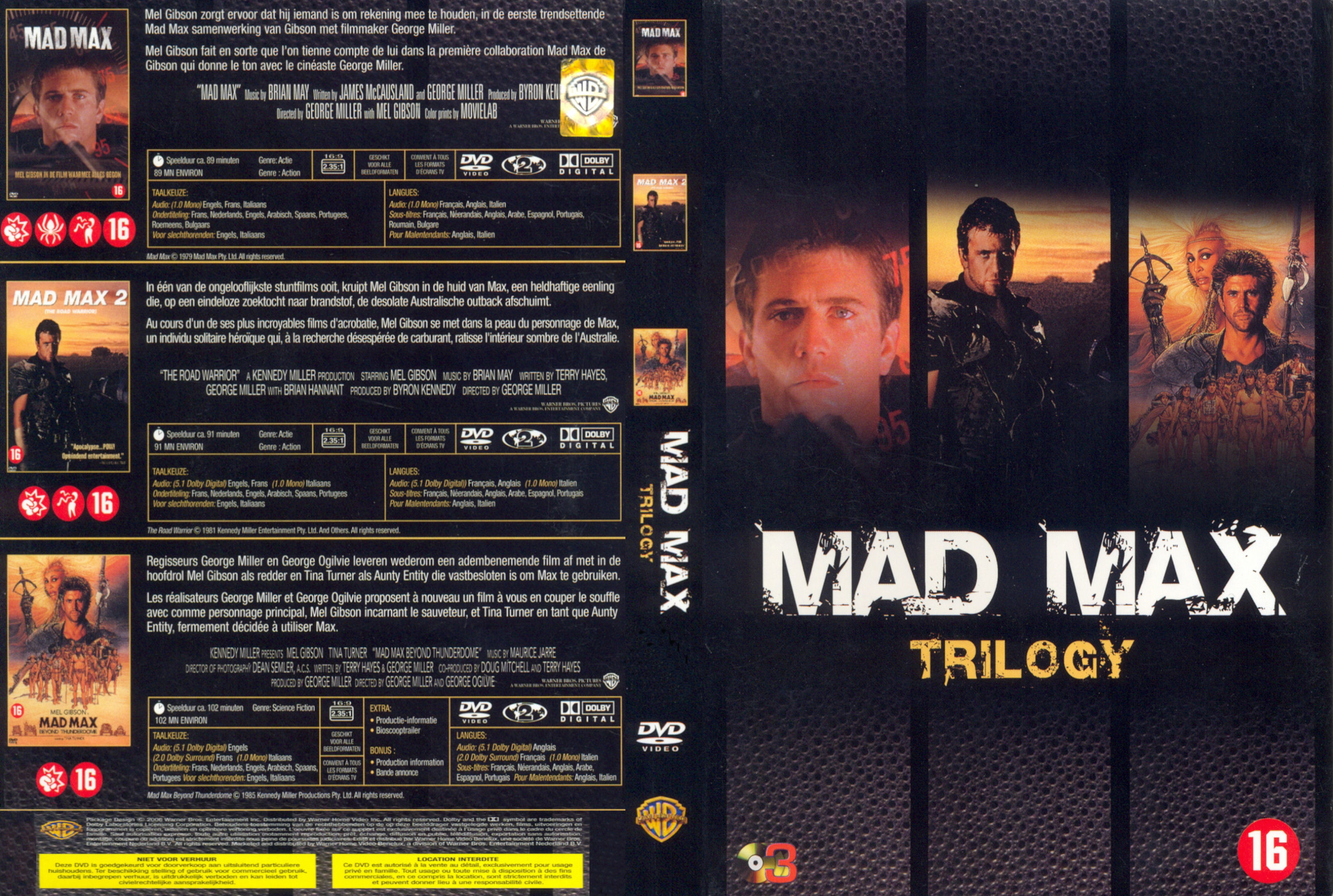 Jaquette DVD Mad Max (Trilogie)