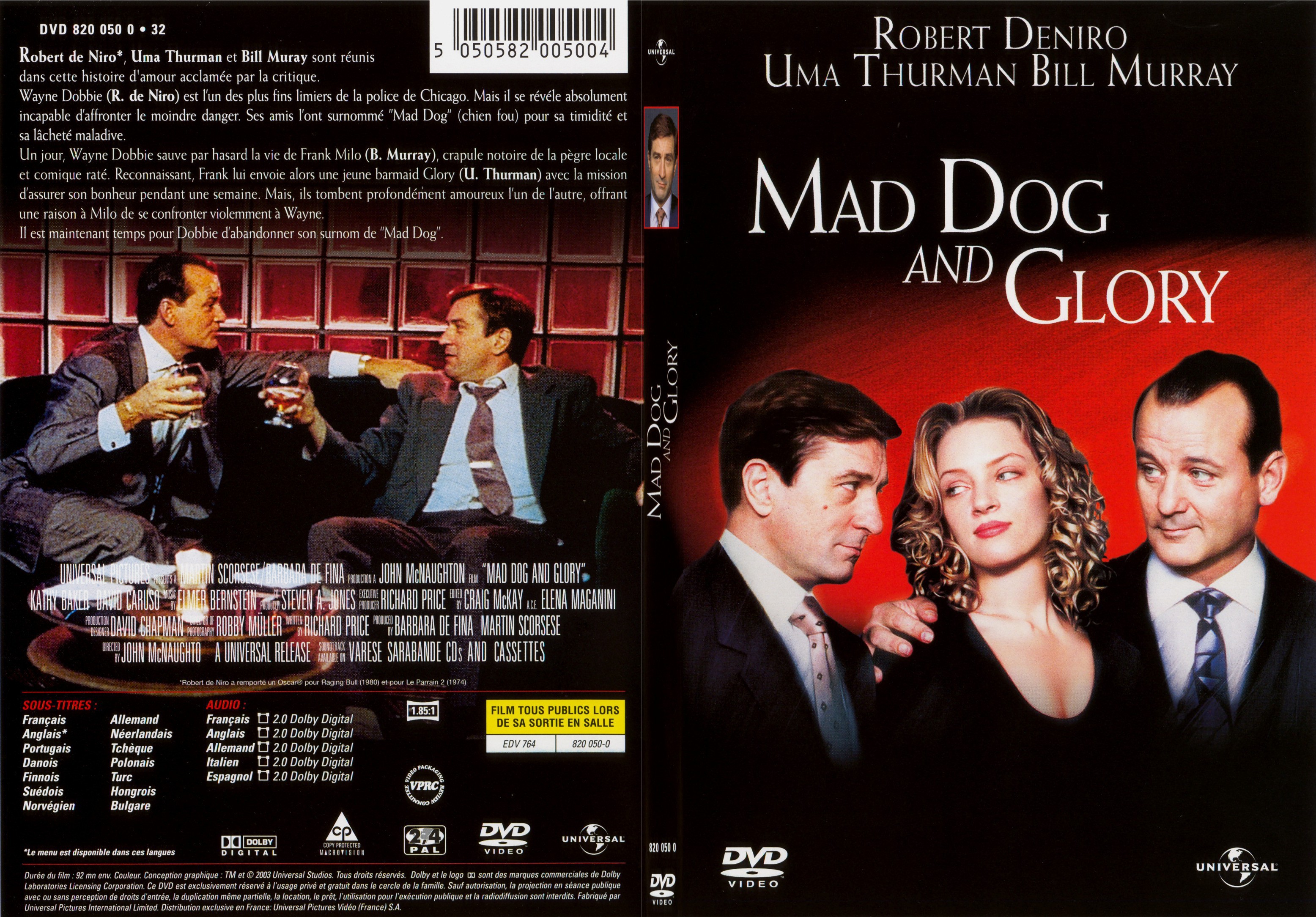 Jaquette DVD Mad dog and glory - SLIM