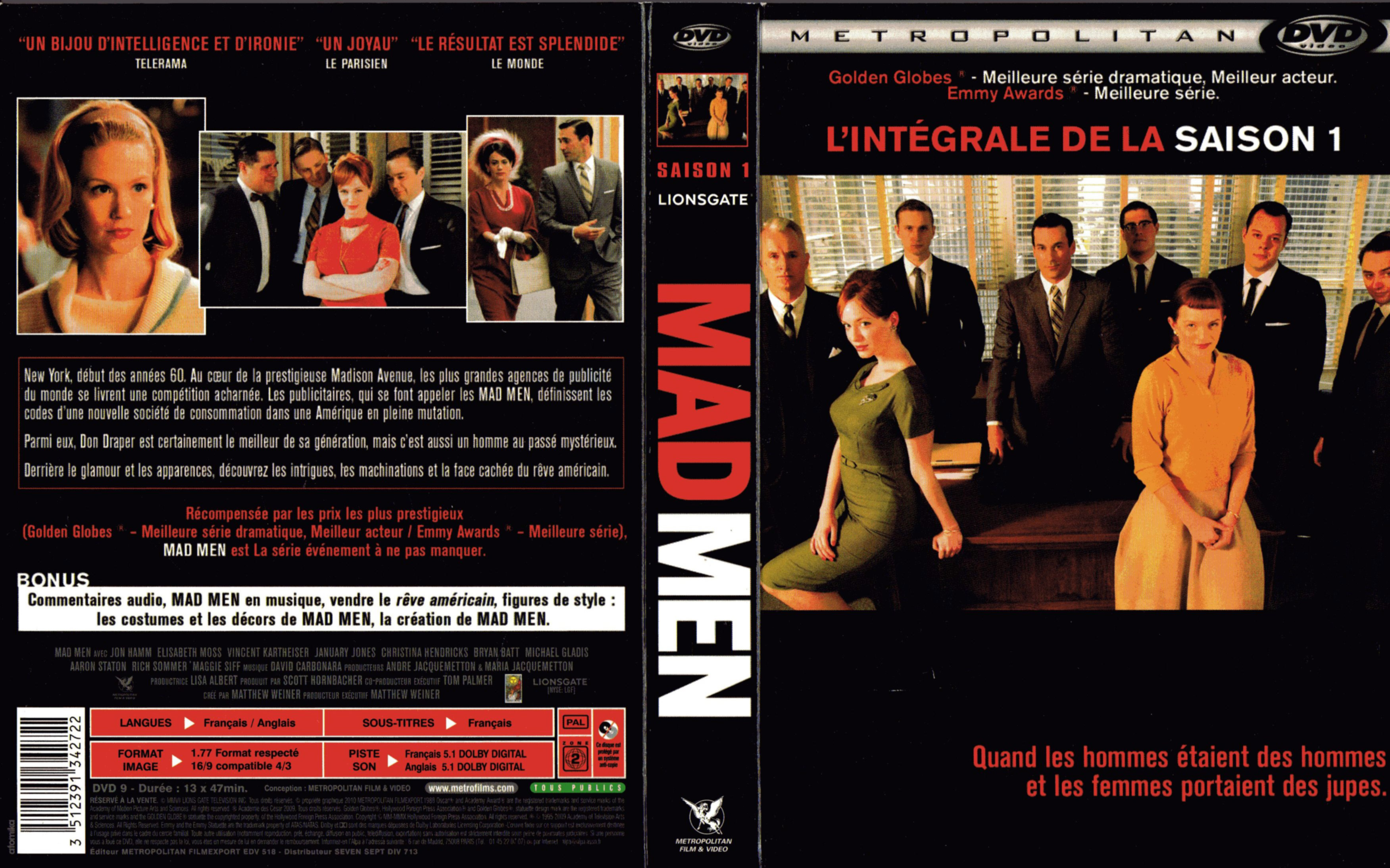 Jaquette DVD Mad men Saison 1 COFFRET