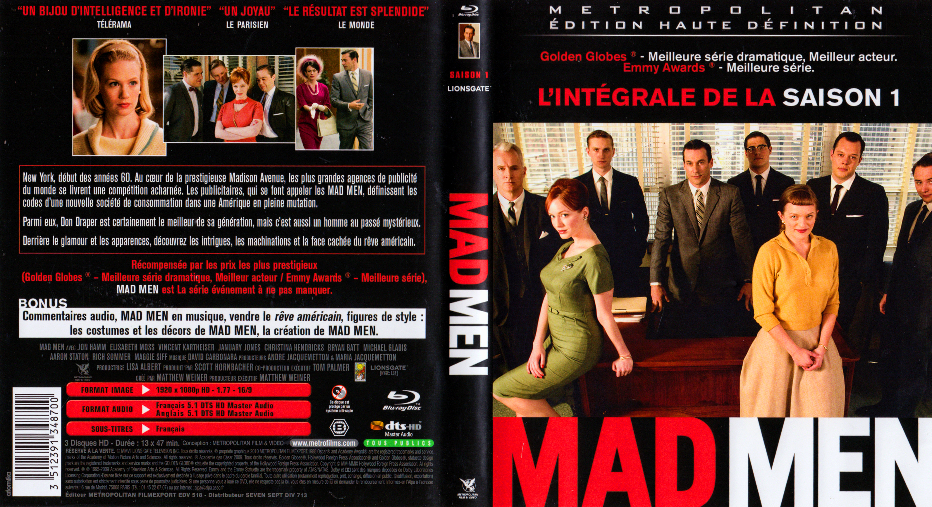 Jaquette DVD Mad men Saison 1 (BLU-RAY)