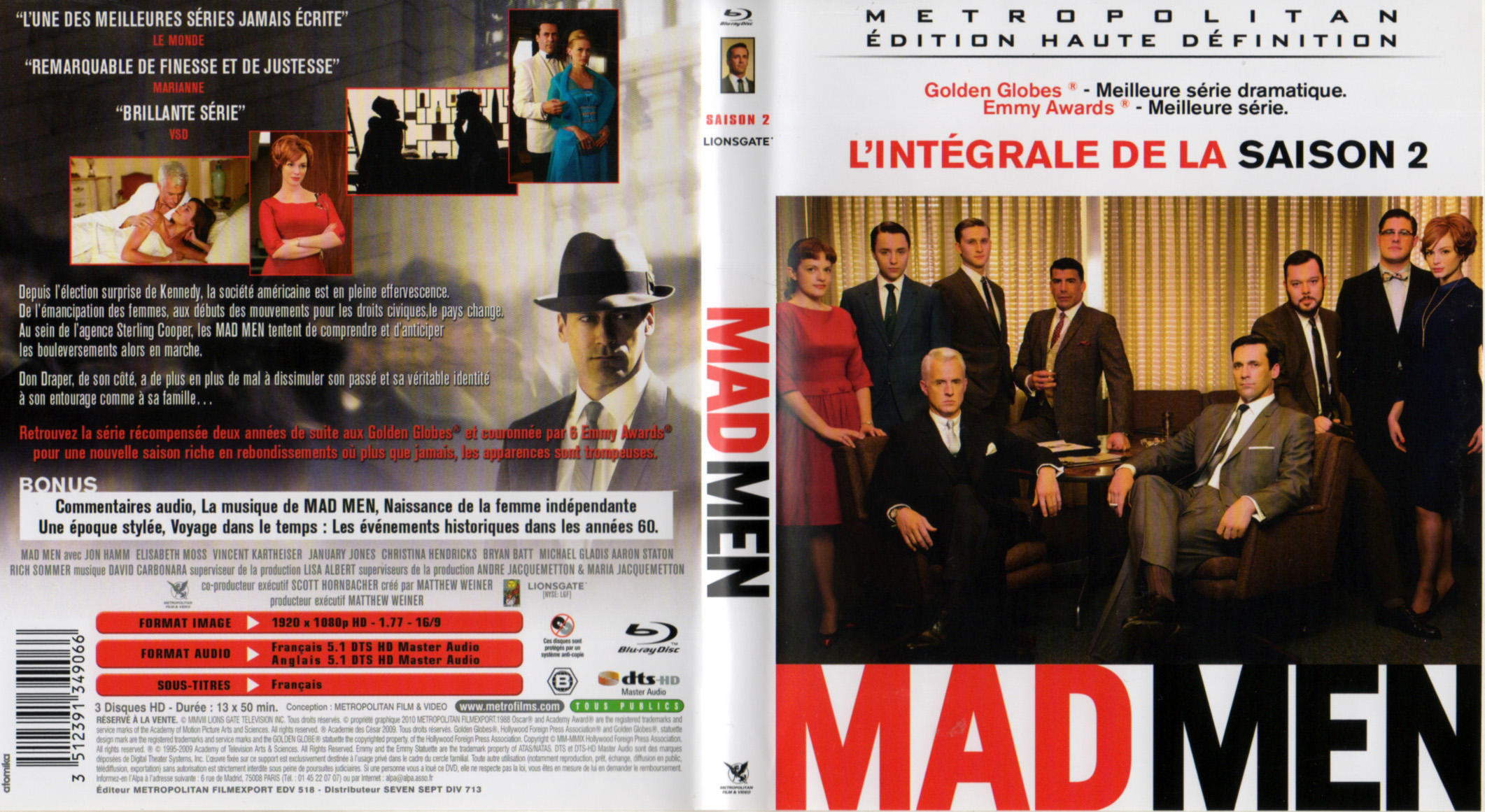 Jaquette DVD Mad men Saison 2 (BLU-RAY)
