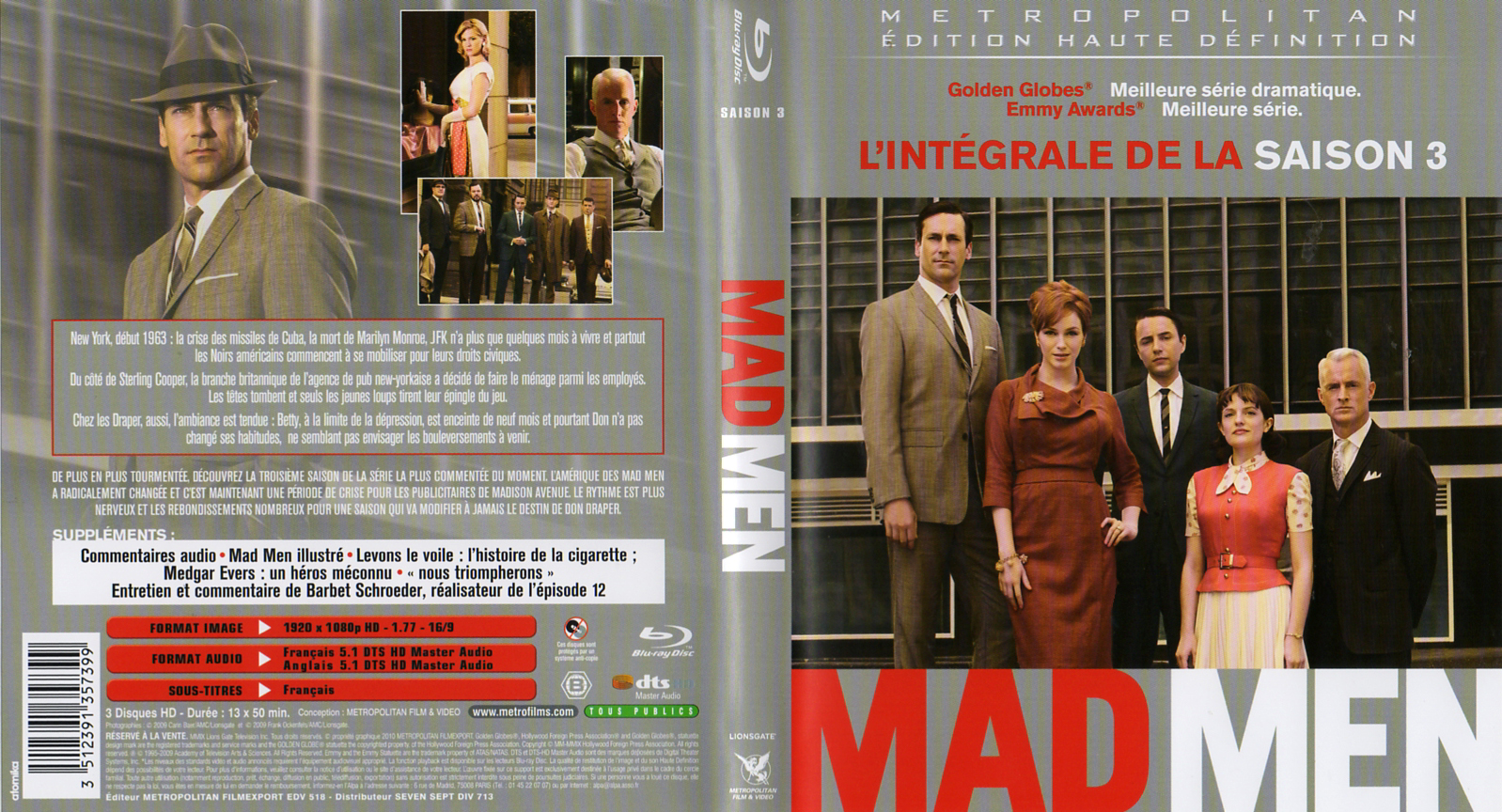 Jaquette DVD Mad men Saison 3 (BLU-RAY)