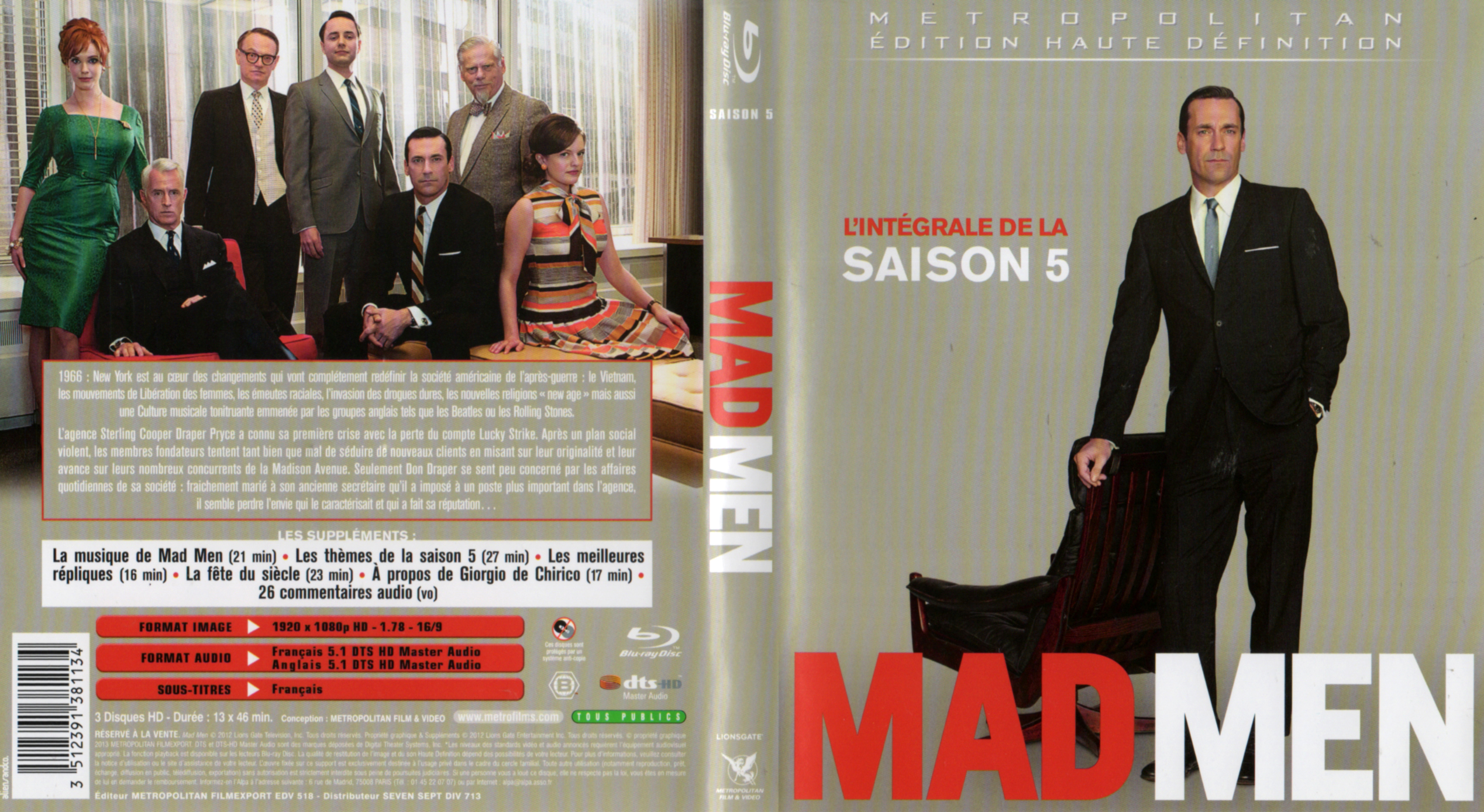 Jaquette DVD Mad men Saison 5 (BLU-RAY)
