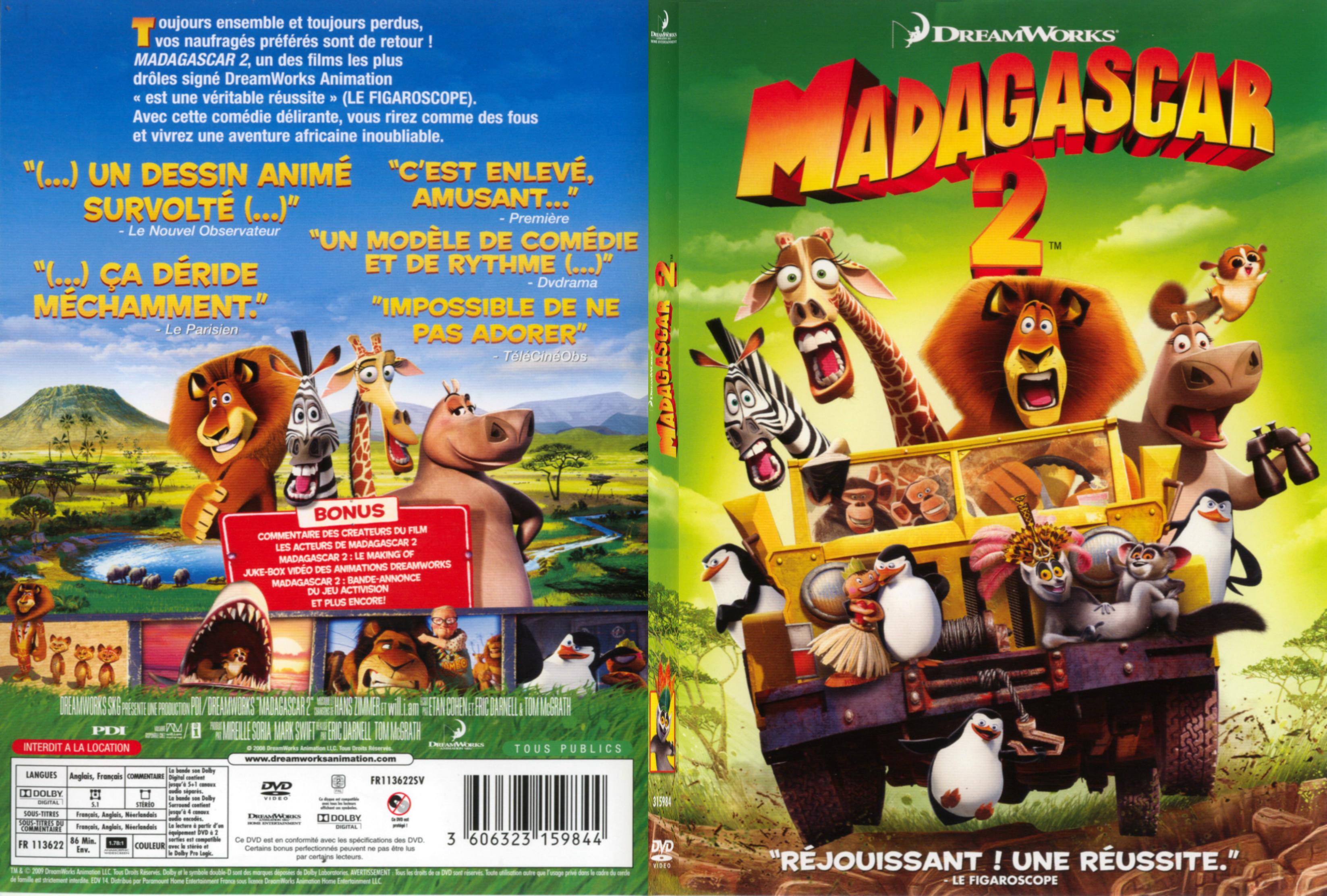 Jaquette DVD Madagascar 2 - SLIM