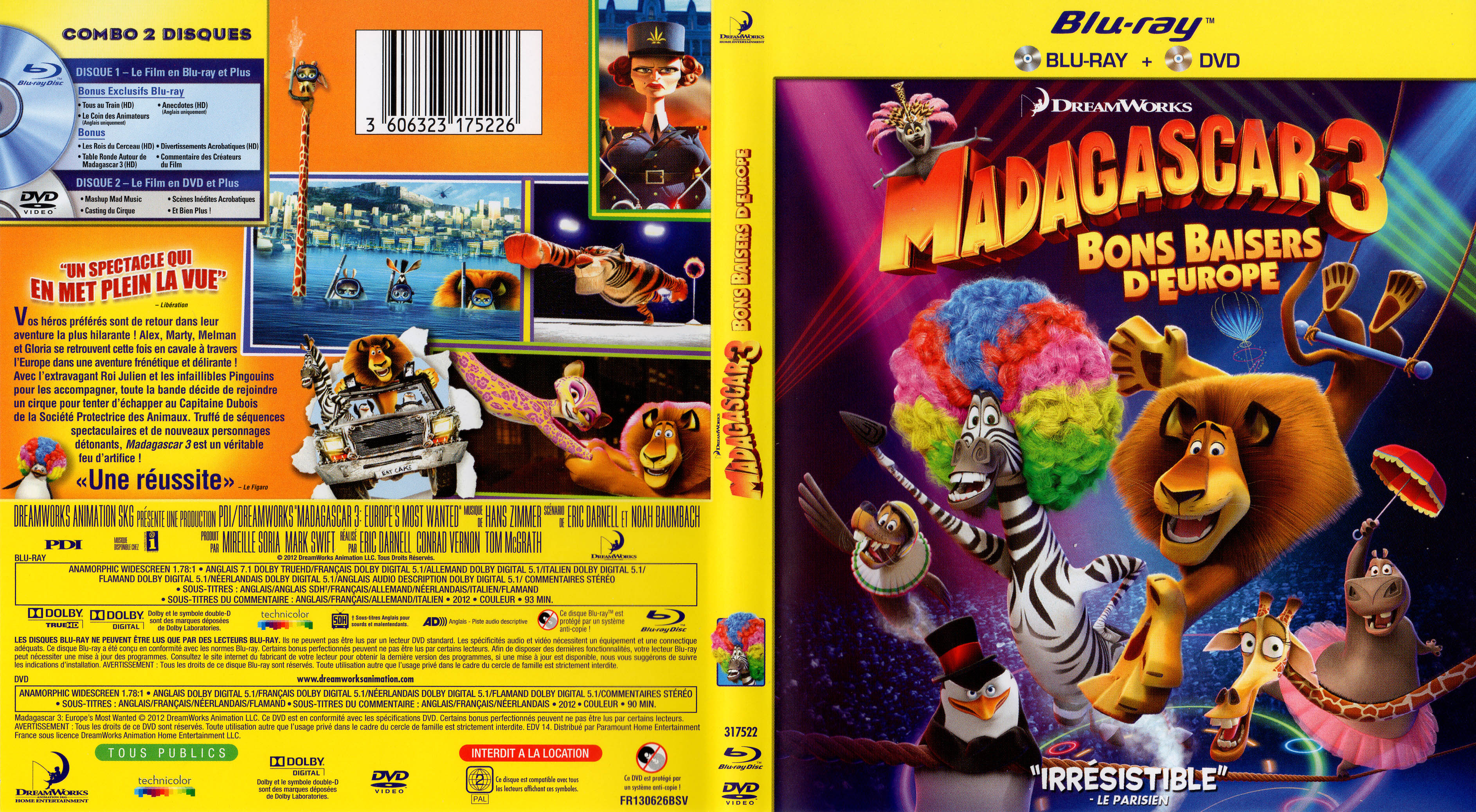 Jaquette DVD Madagascar 3 (BLU-RAY)
