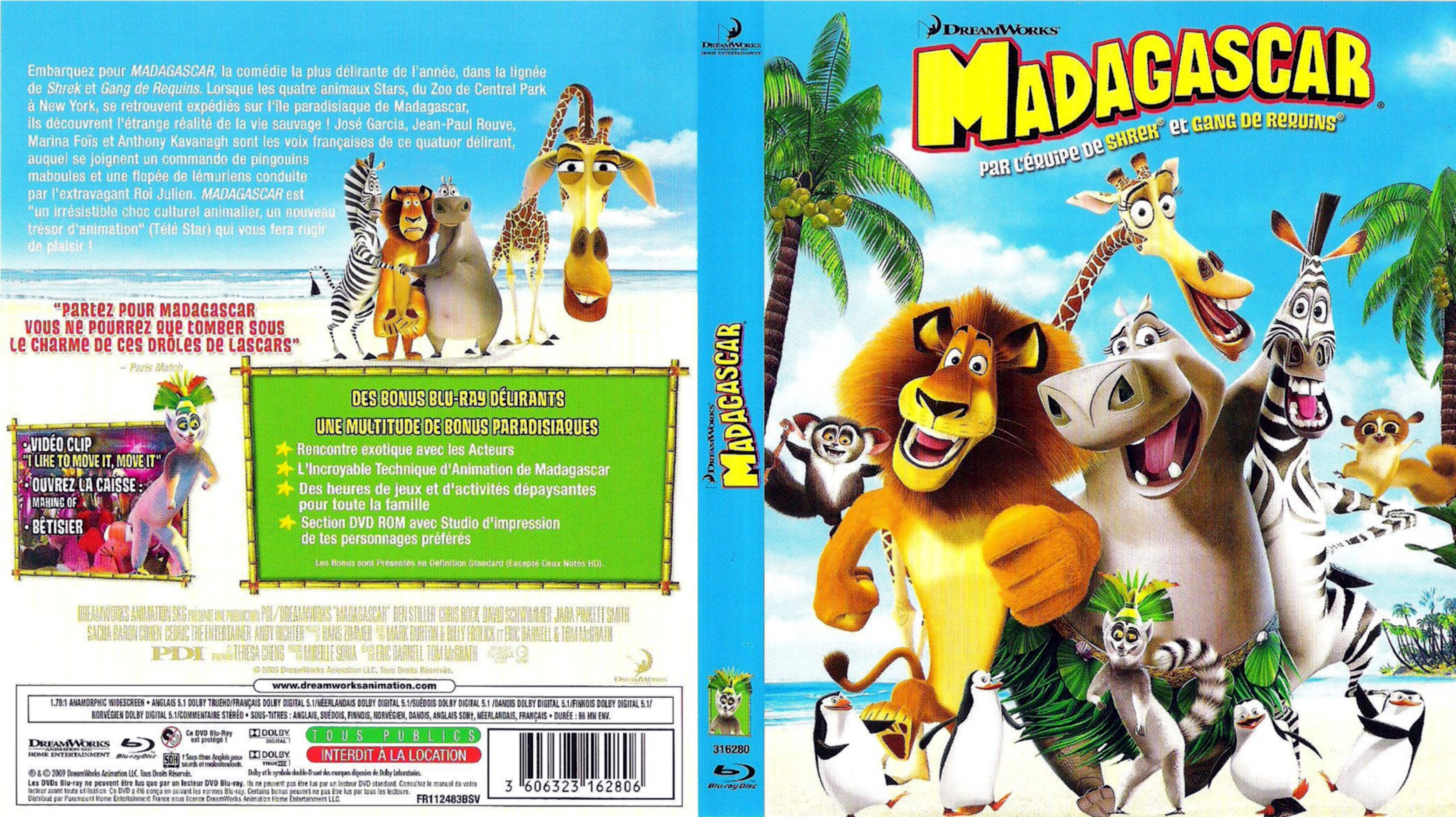Jaquette DVD Madagascar (BLU-RAY)