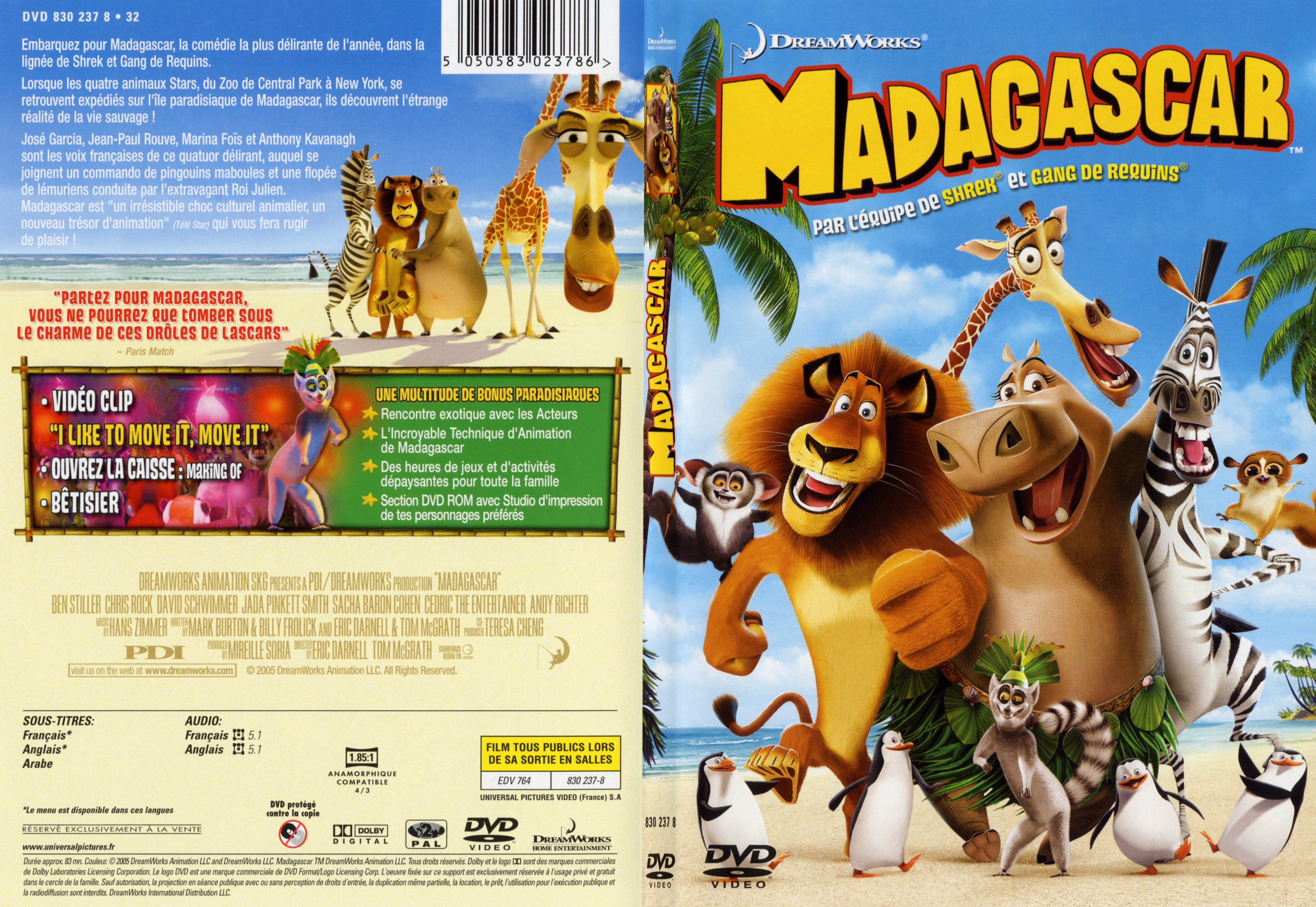 Jaquette DVD Madagascar - SLIM