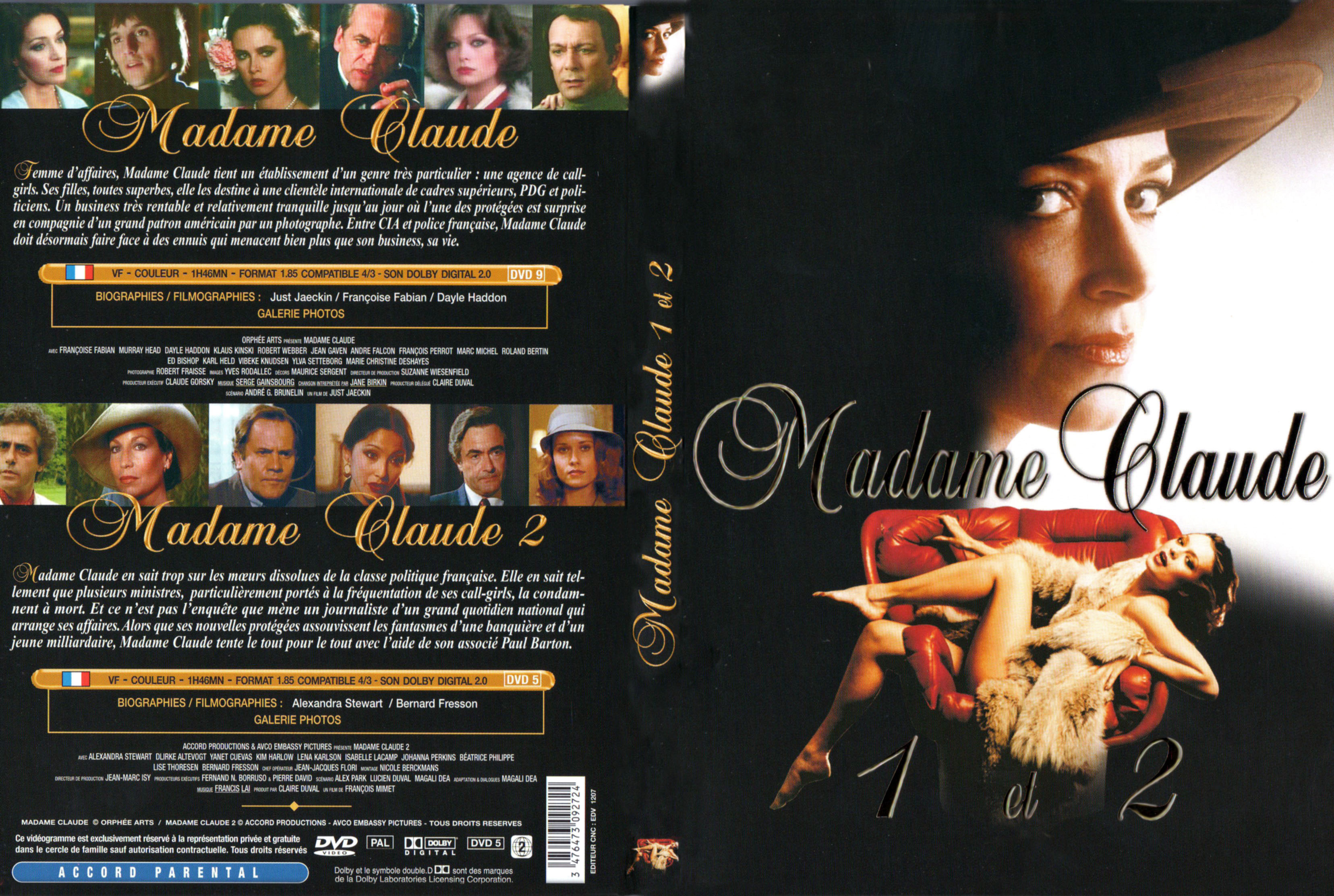 Jaquette DVD Madame Claude 1 et 2