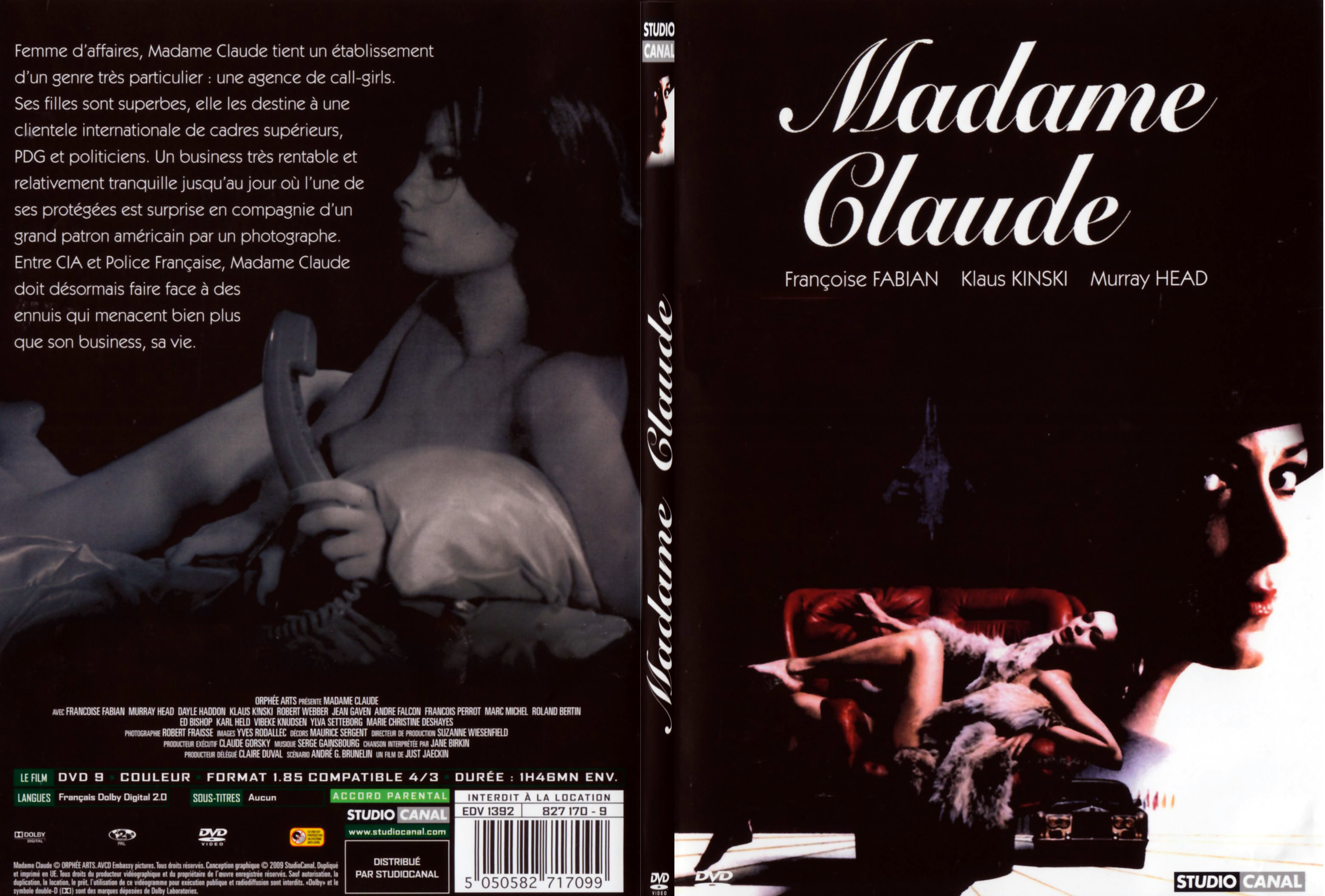 Jaquette DVD Madame Claude - SLIM