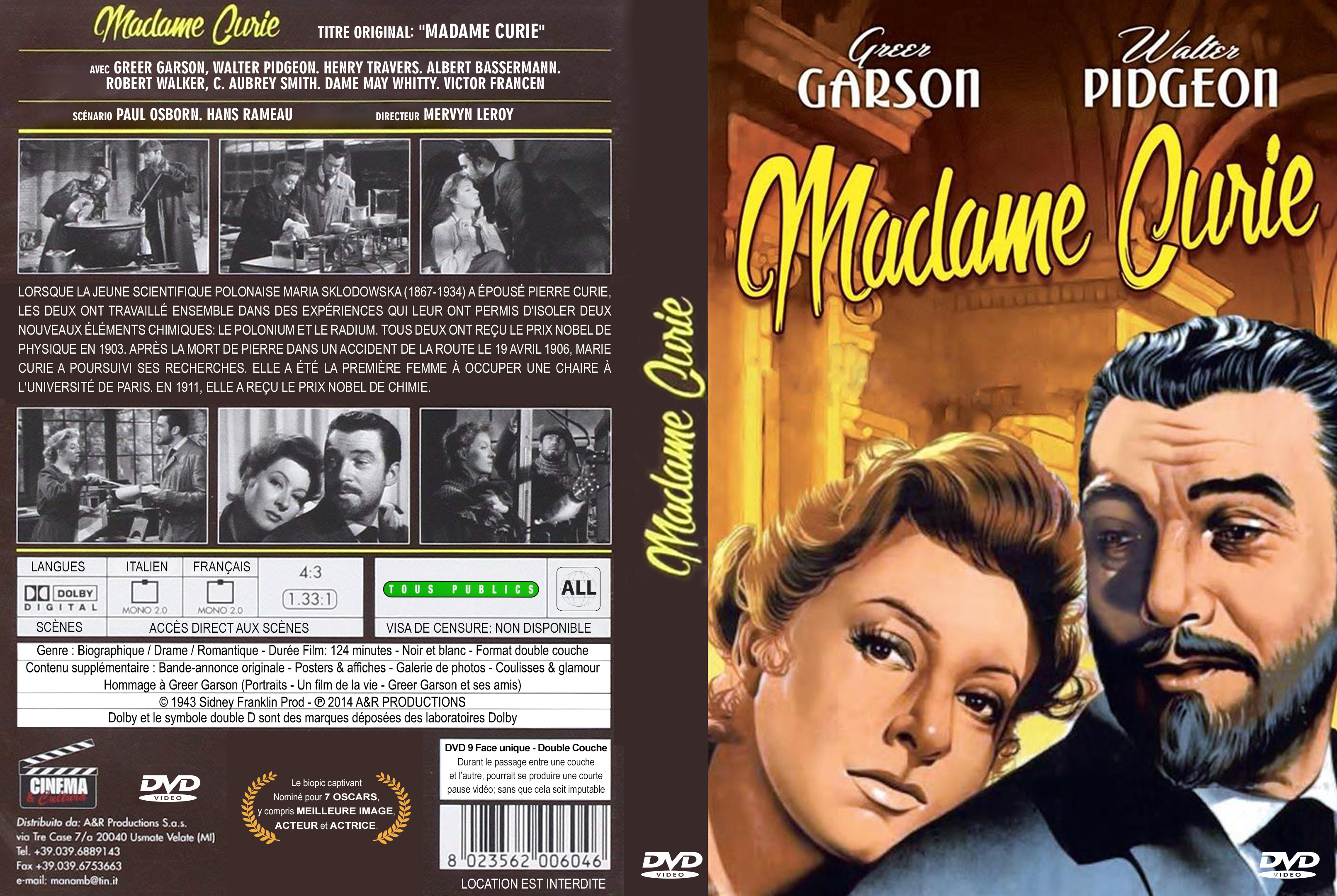 Jaquette DVD Madame Curie custom