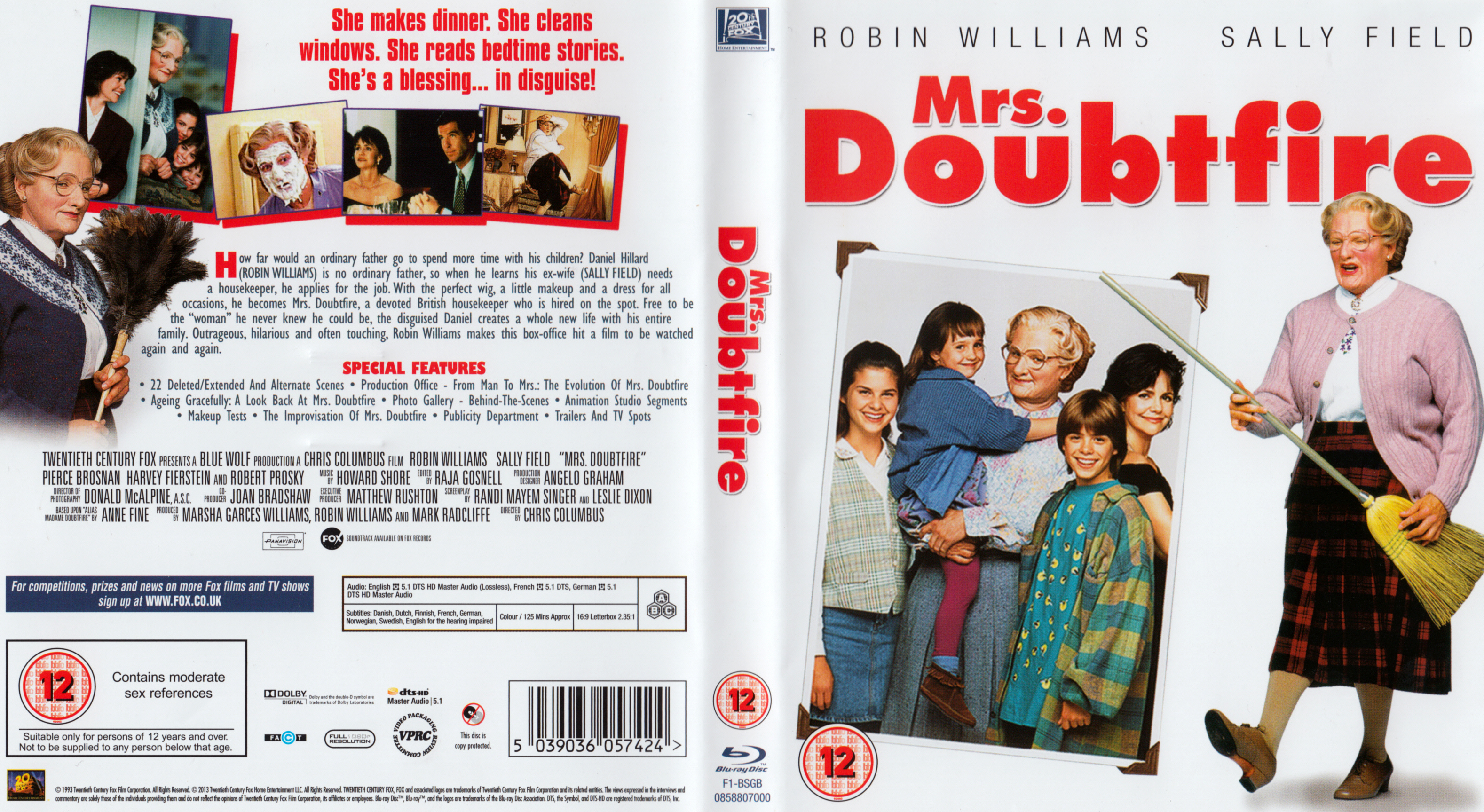 Jaquette DVD Madame Doubtfire Zone 1 (BLU-RAY)