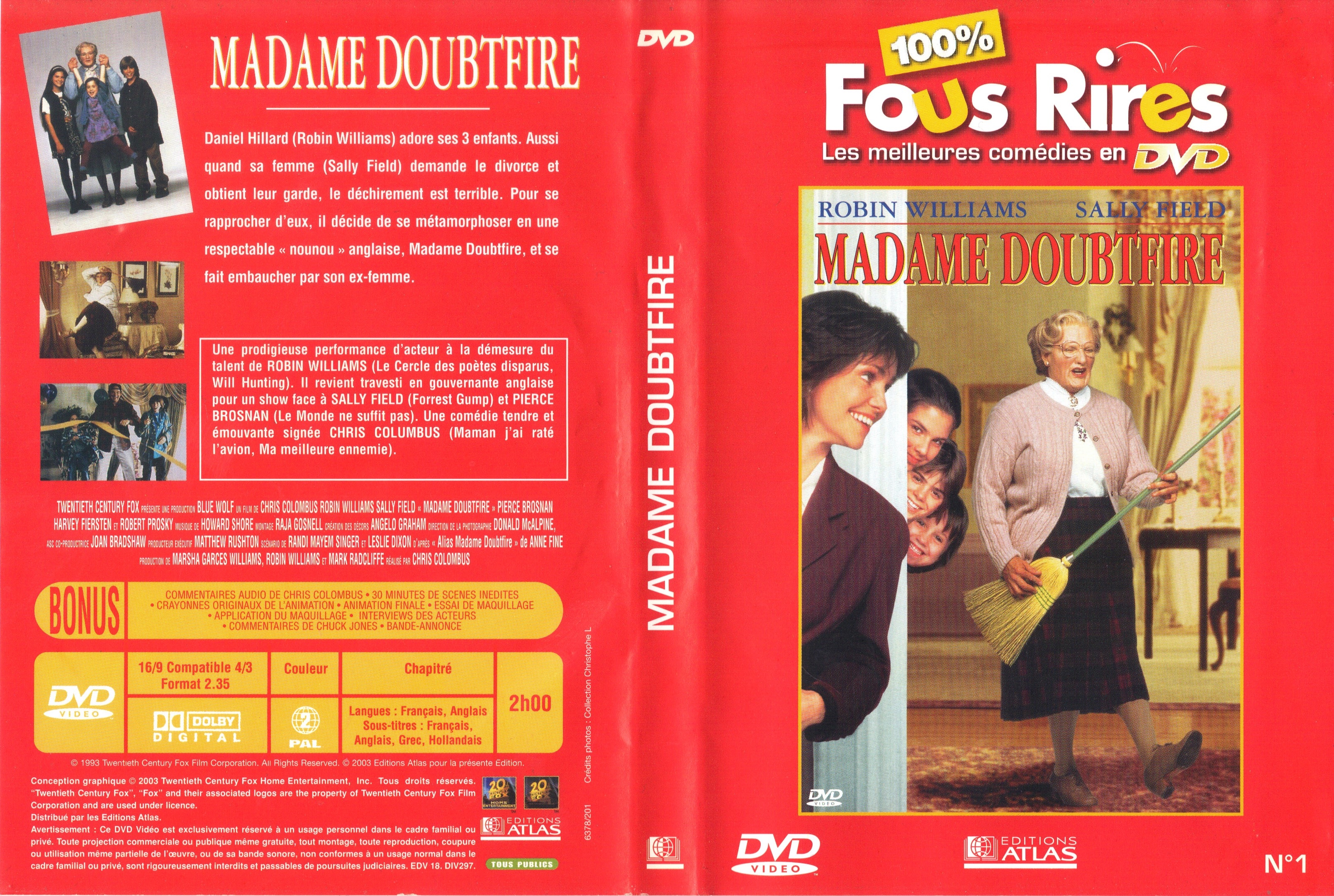 Jaquette DVD Madame Doubtfire v2