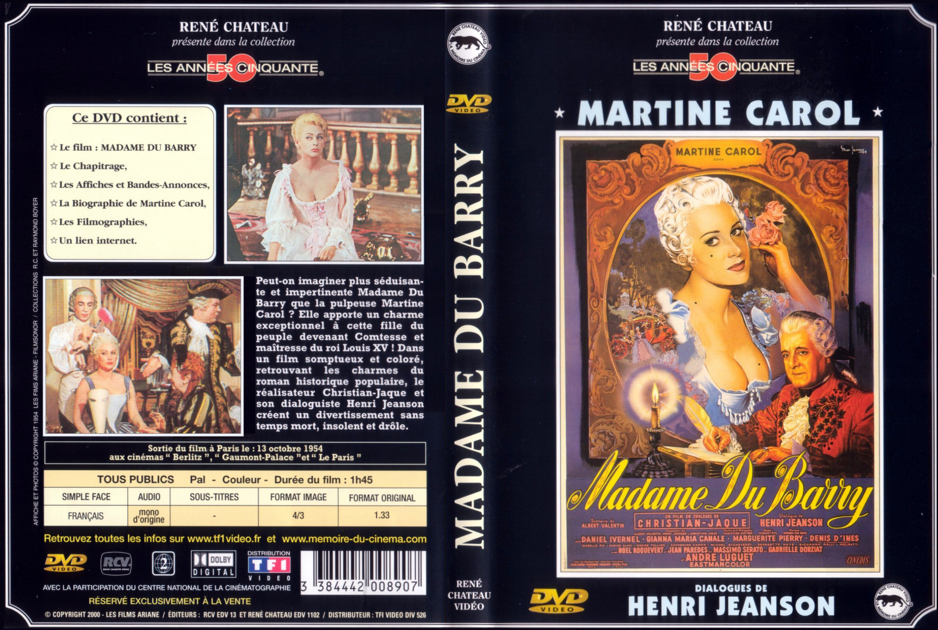 Jaquette DVD Madame Du Barry