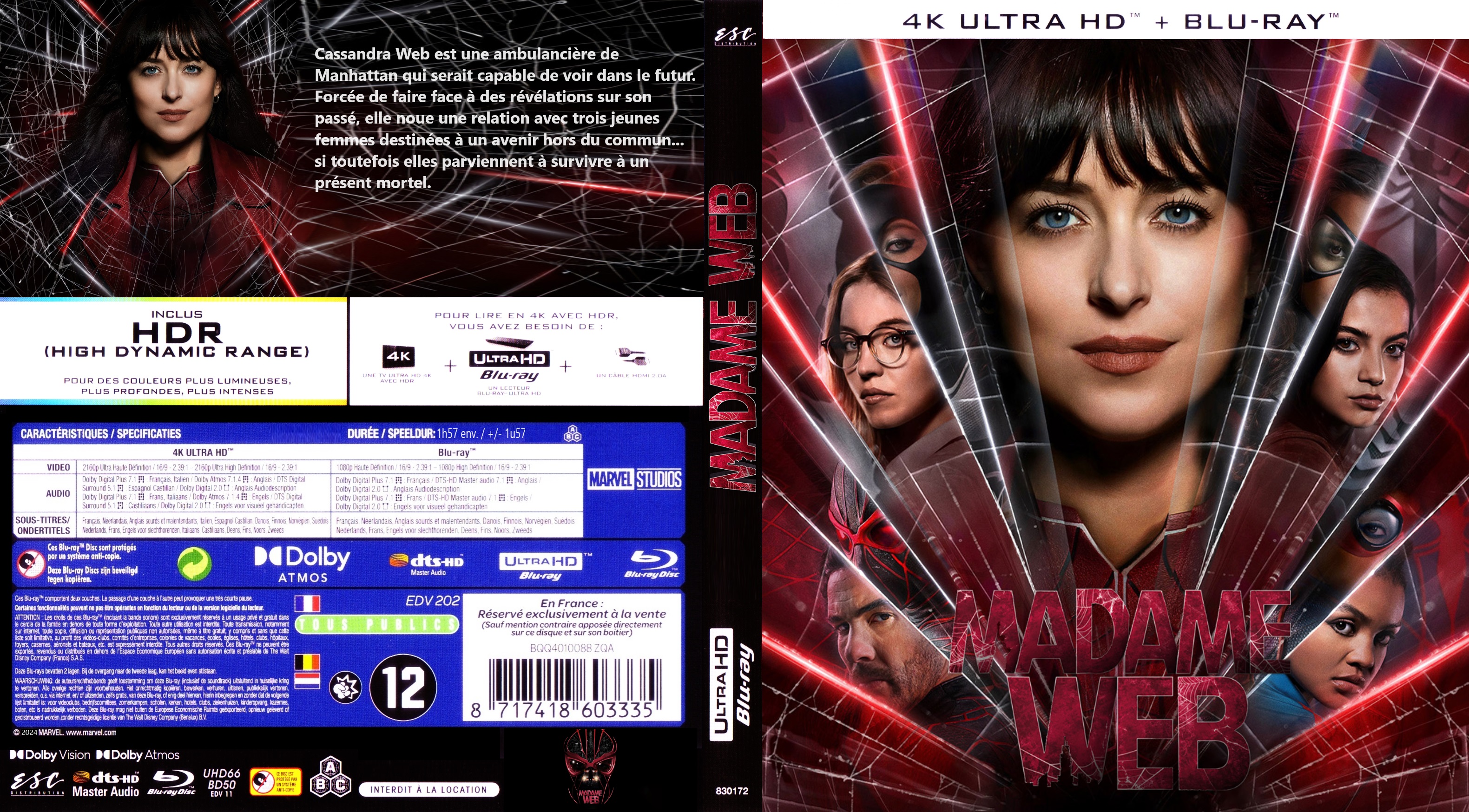 Jaquette DVD Madame Web 4K custom (BLU-RAY)