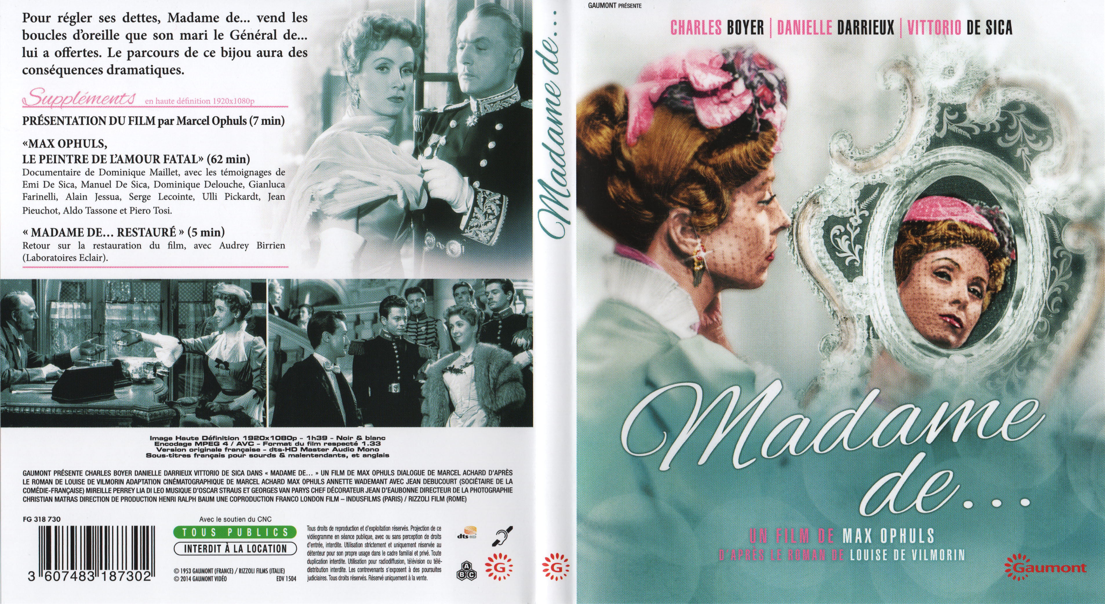 Jaquette DVD Madame de (BLU-RAY)