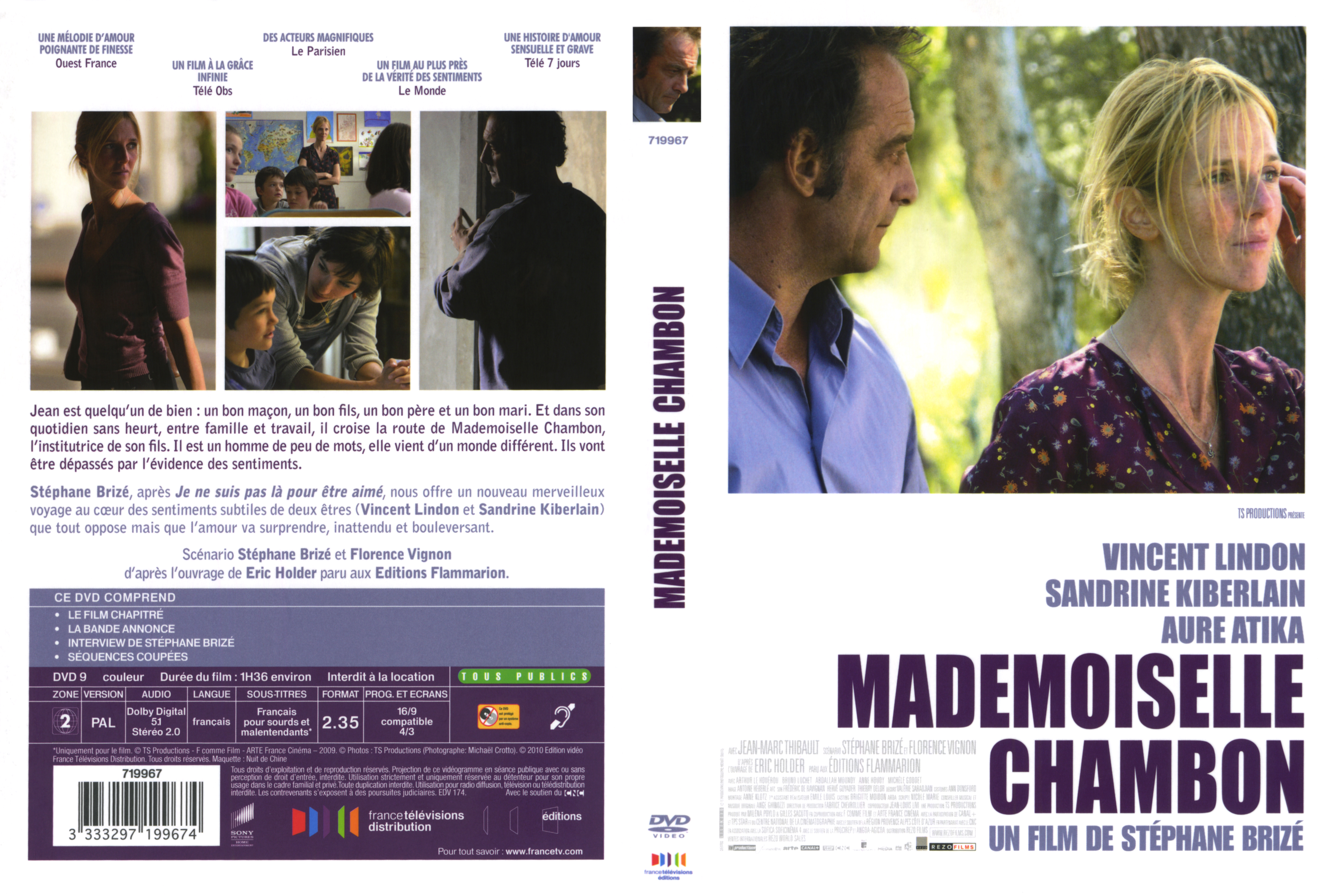 Jaquette DVD Mademoiselle Chambon