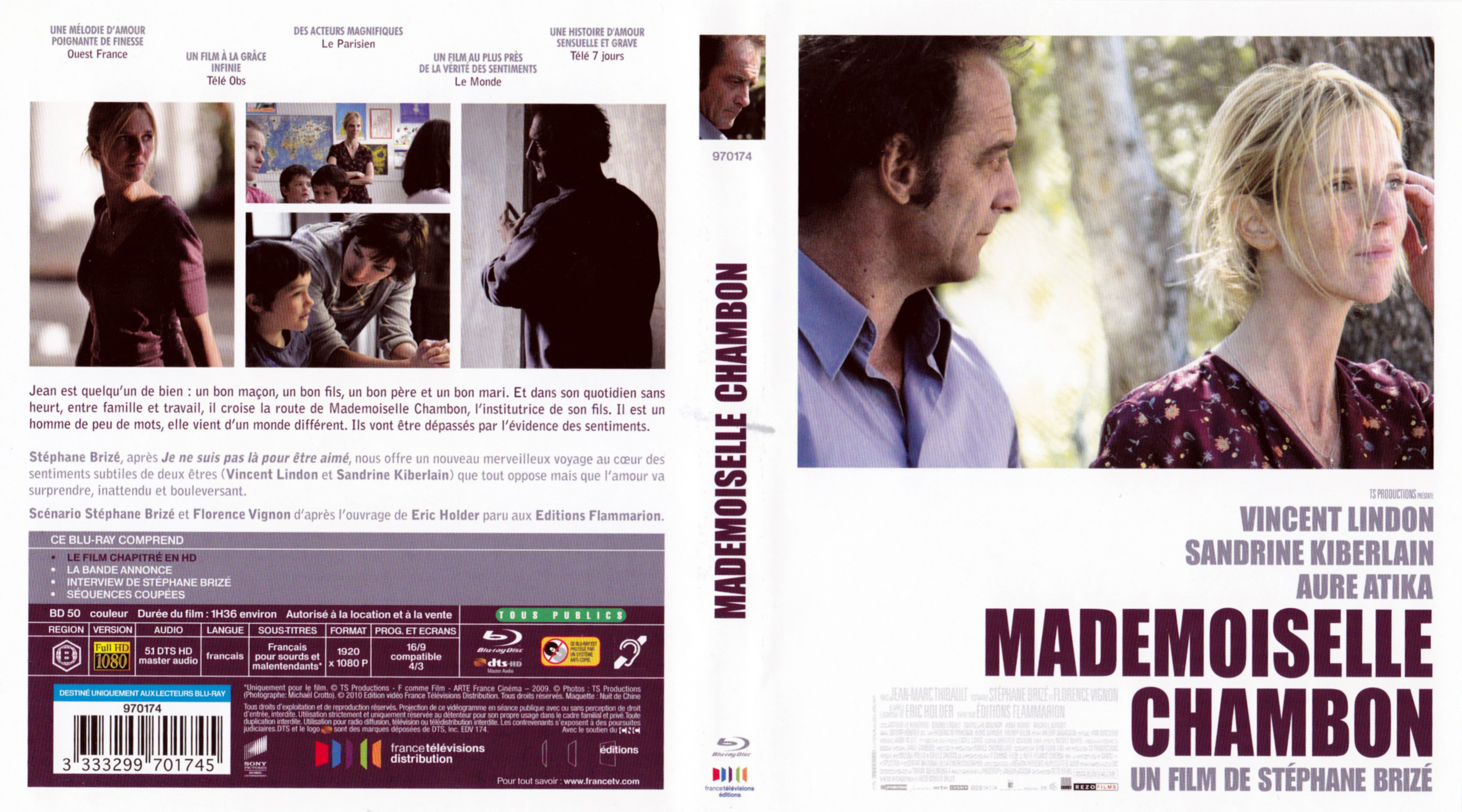 Jaquette DVD Mademoiselle Chambon (BLU-RAY)