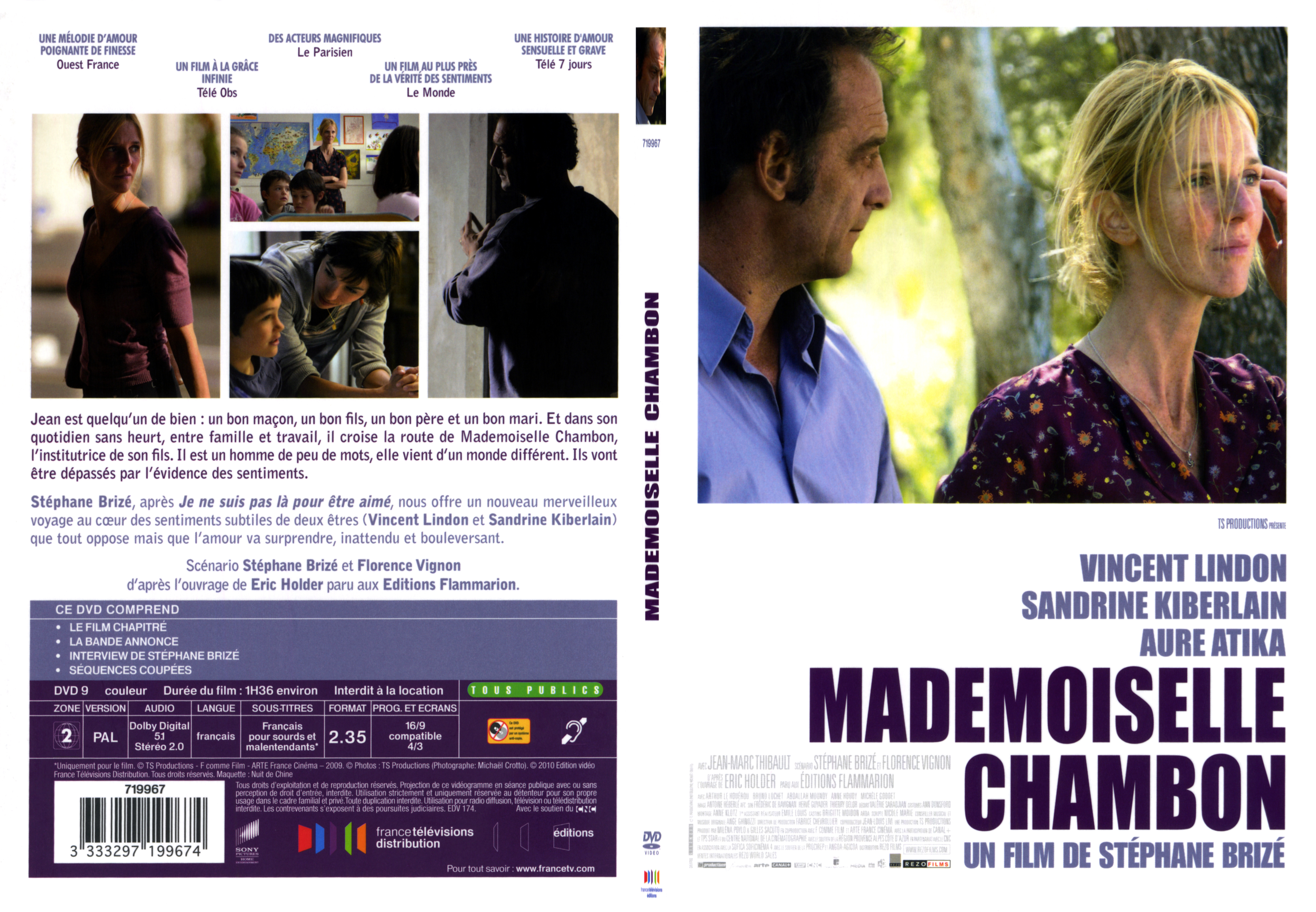 Jaquette DVD Mademoiselle Chambon - SLIM