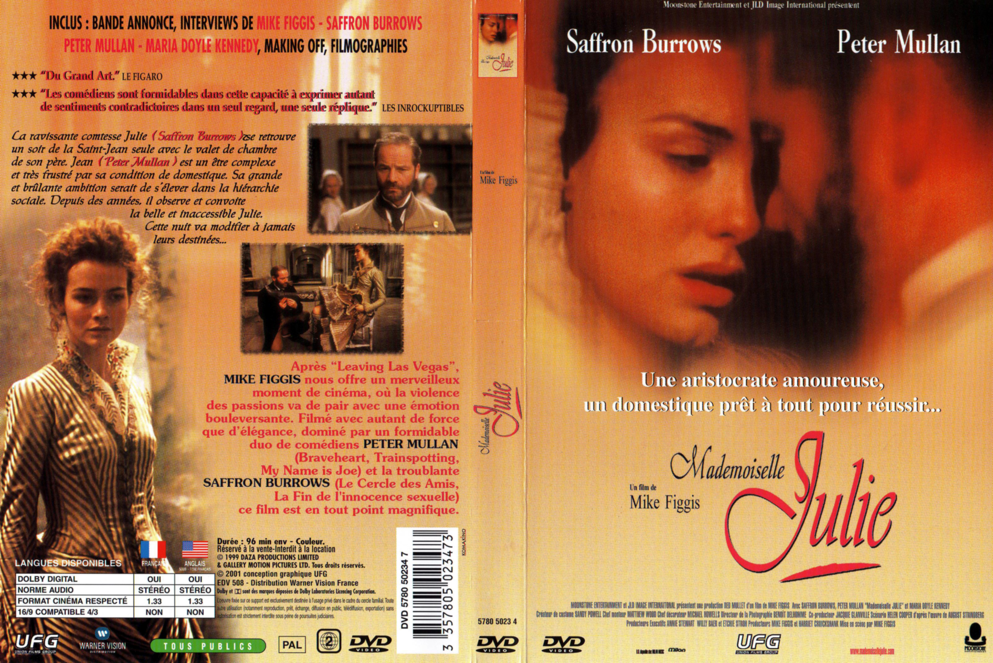 Jaquette DVD Mademoiselle Julie