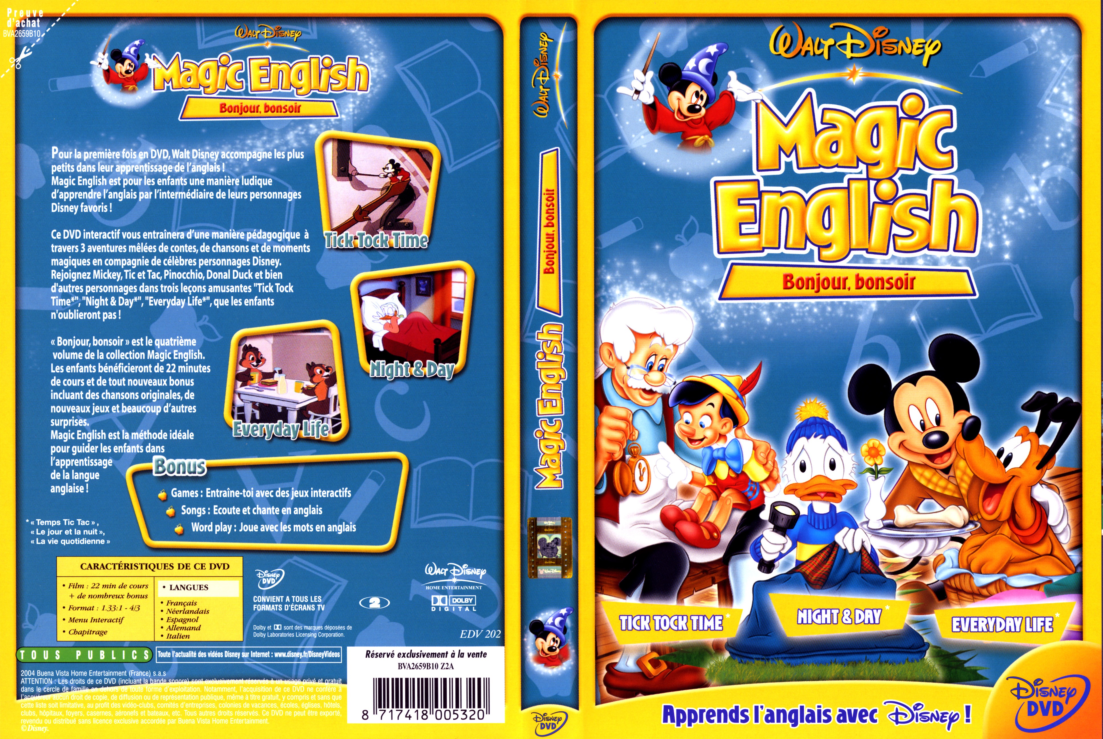 Jaquette DVD Magic english bonjour bonsoir