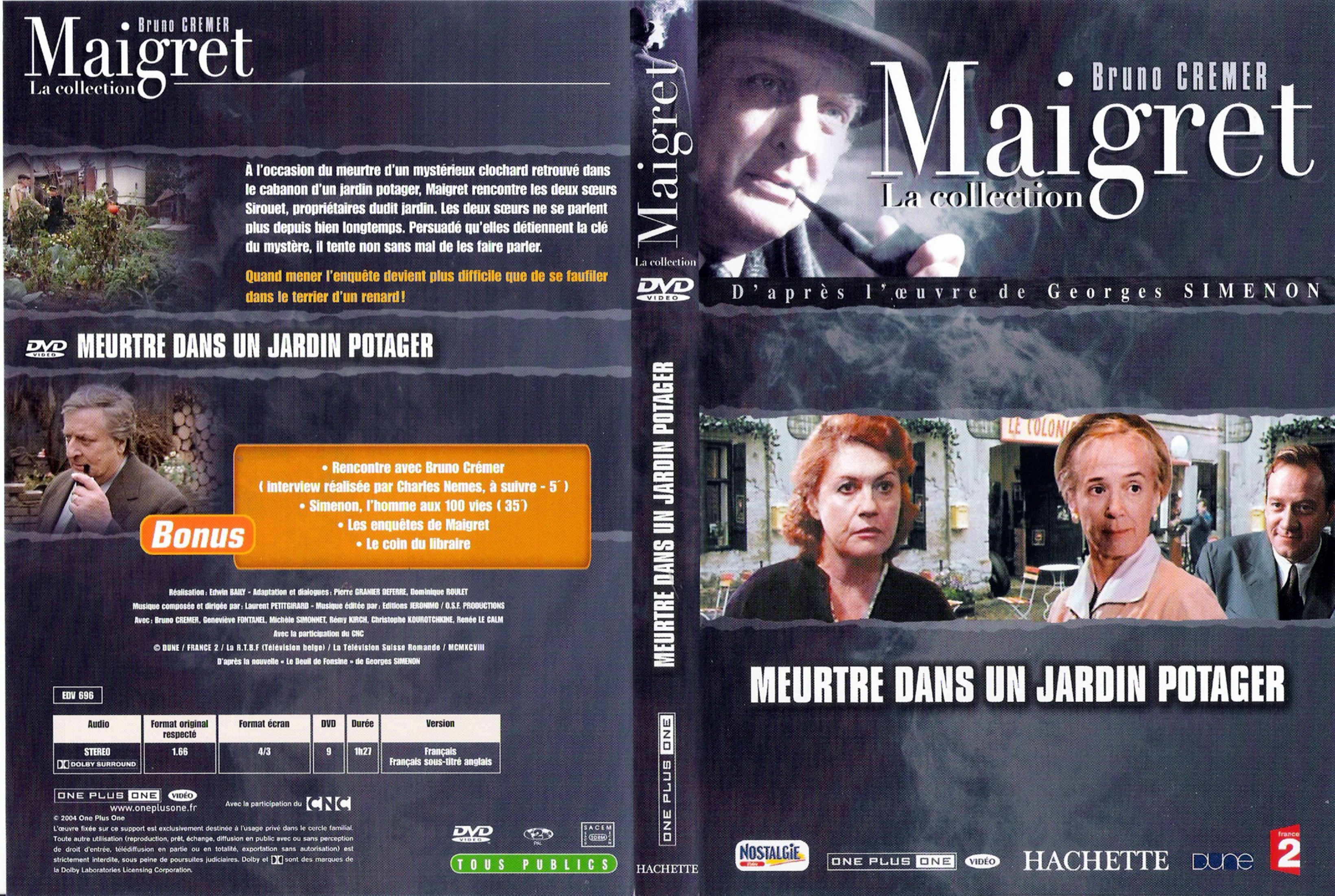 Jaquette DVD Maigret Meurtre dans un jardin potager (Bruno Cremer)