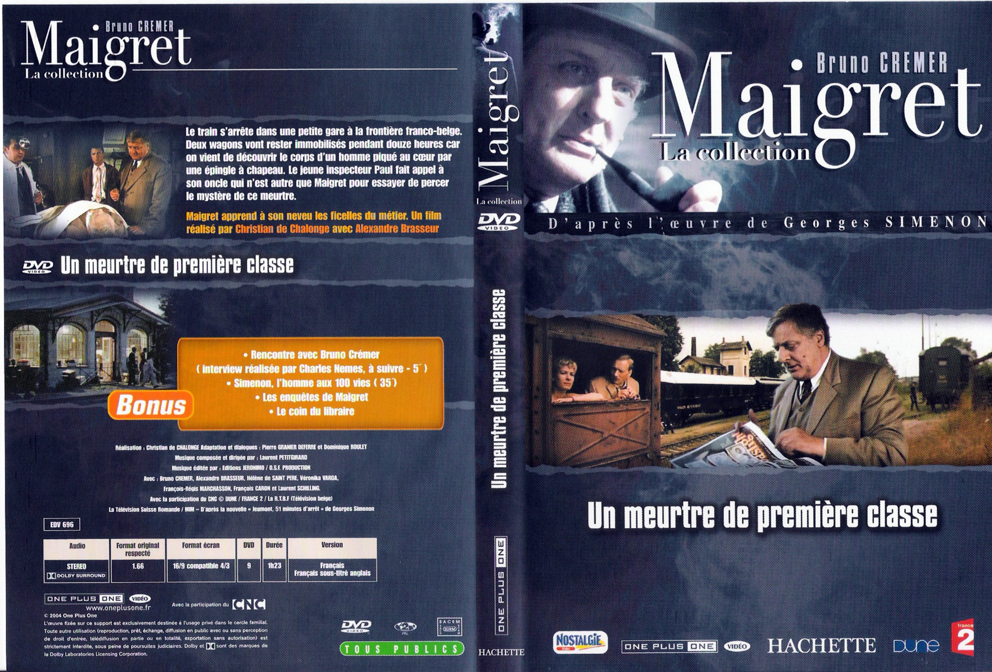 Jaquette DVD Maigret Un meurtre de 1ere classe (Bruno Cremer)