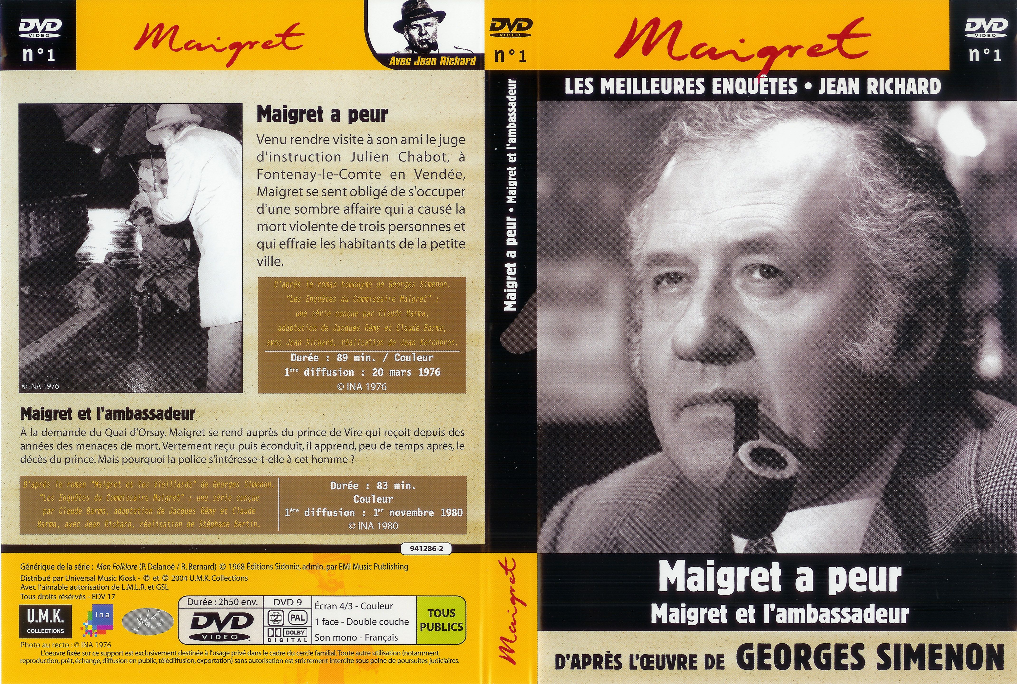 Jaquette DVD Maigret (Jean Richard) vol 01