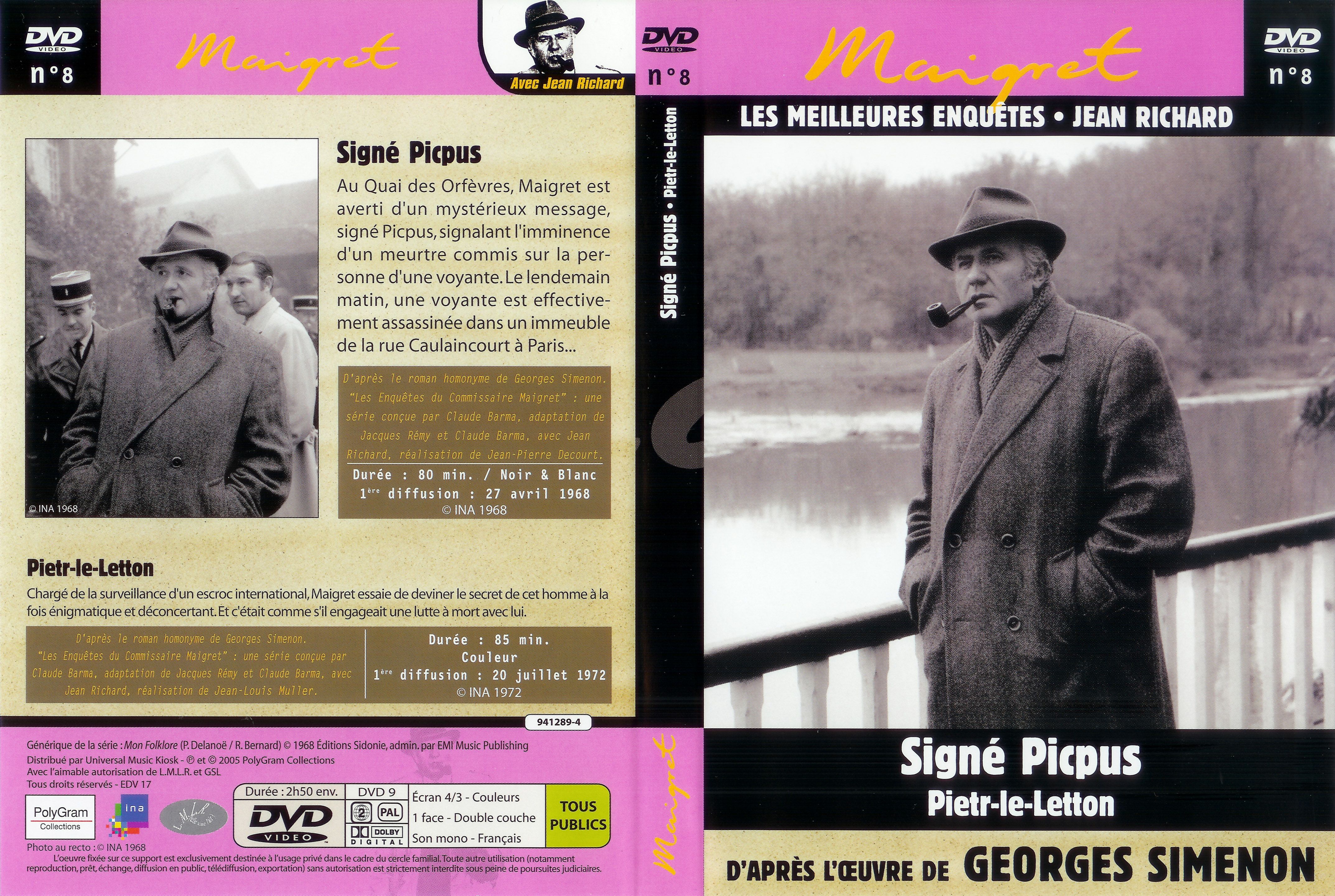 Jaquette DVD Maigret (Jean Richard) vol 08