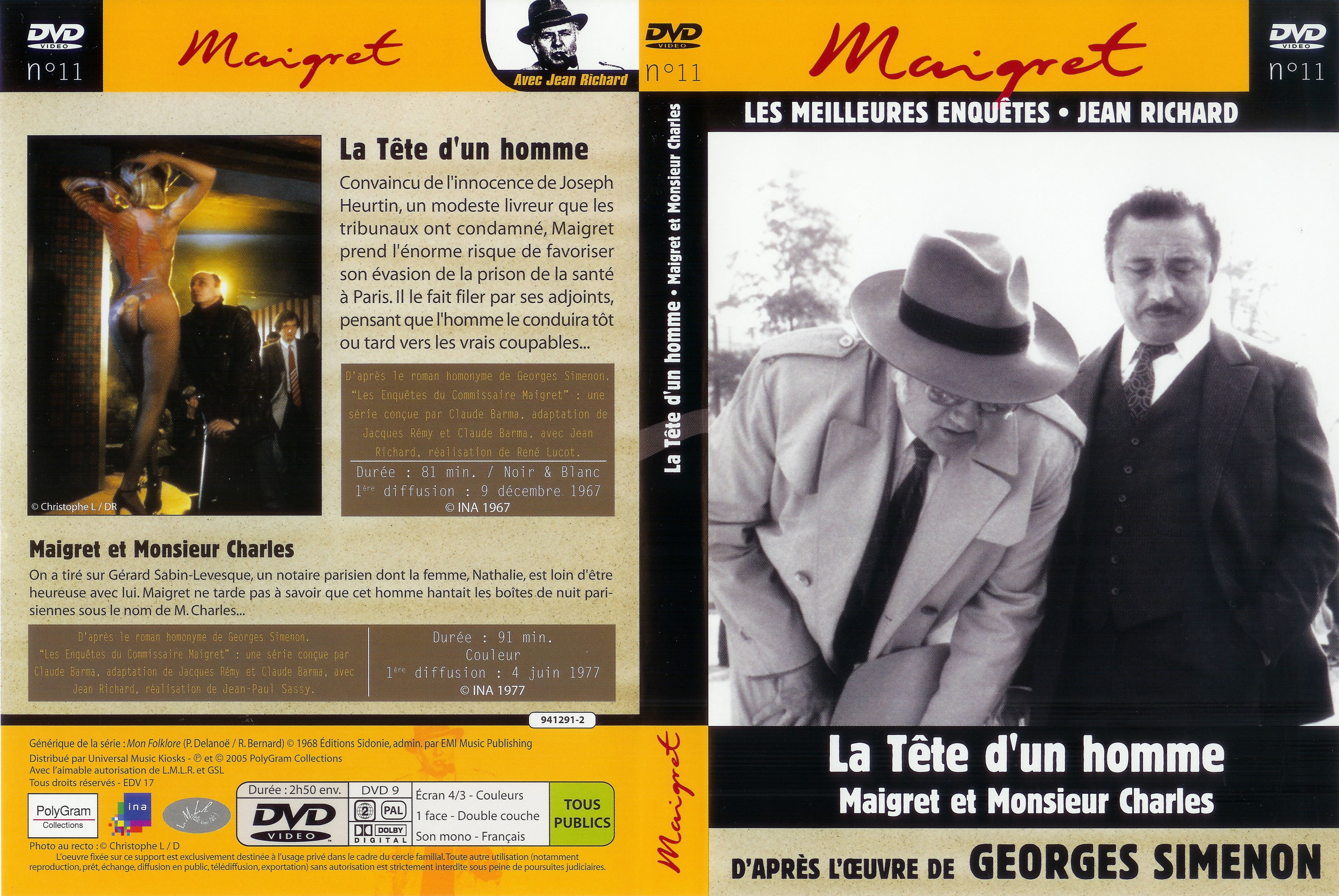 Jaquette DVD Maigret (Jean Richard) vol 11