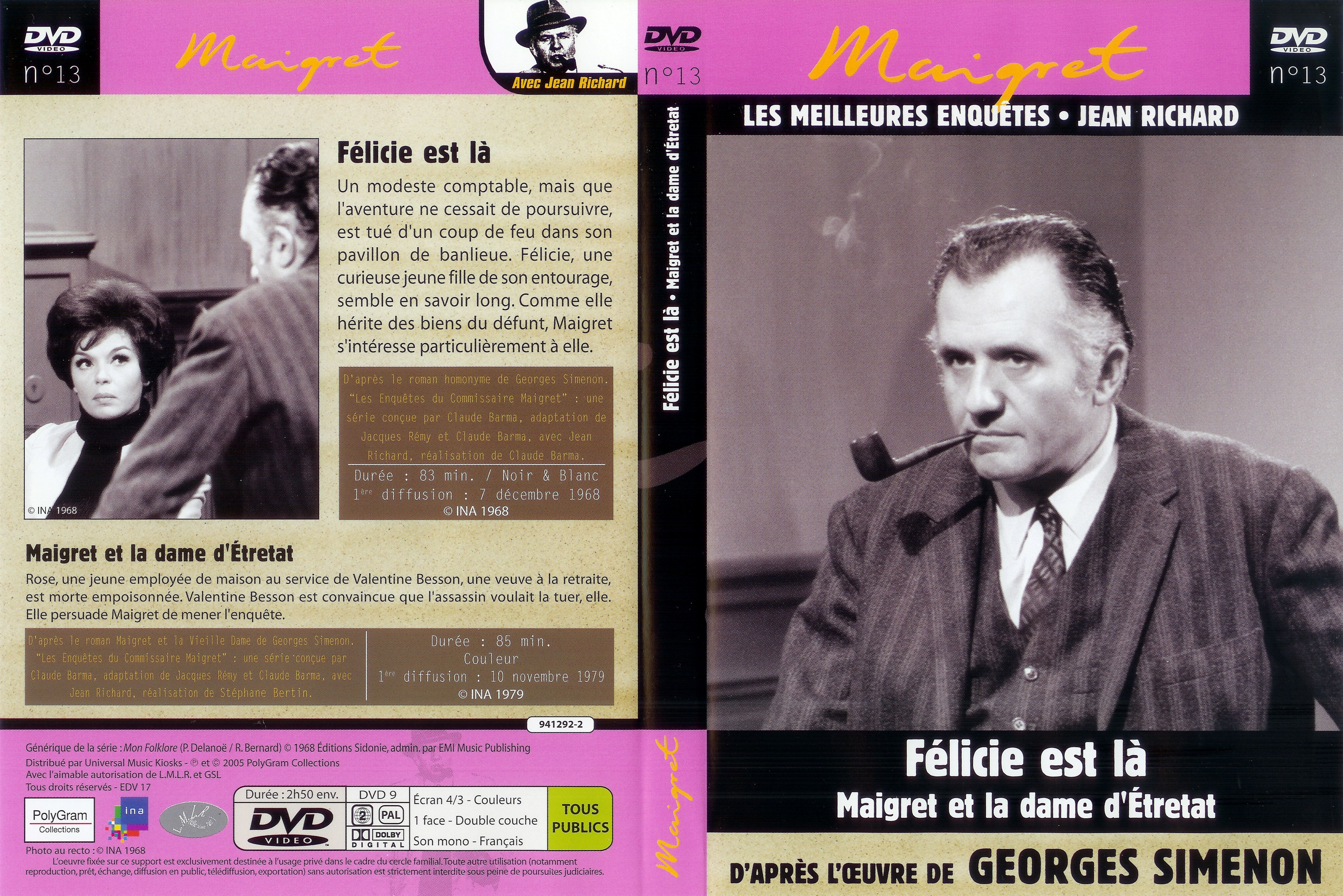 Jaquette DVD Maigret (Jean Richard) vol 13