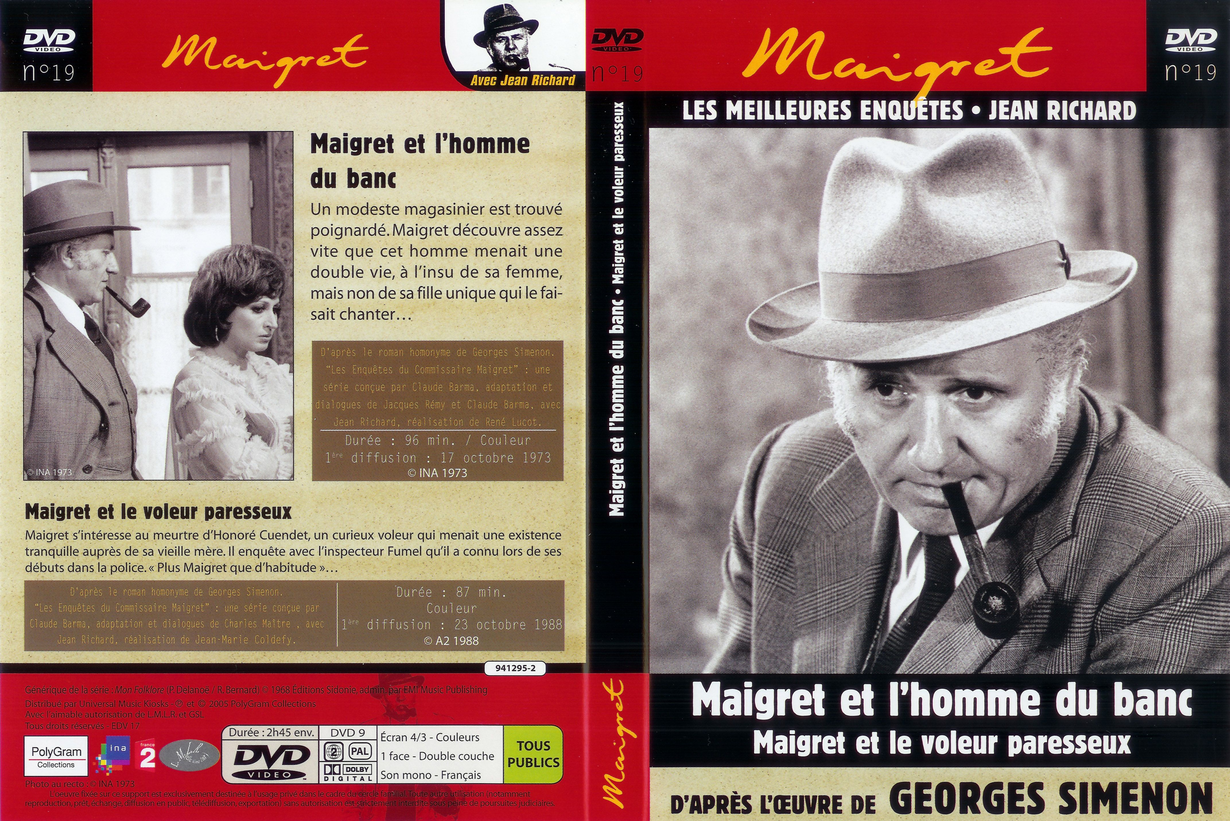 Jaquette DVD Maigret (Jean Richard) vol 19