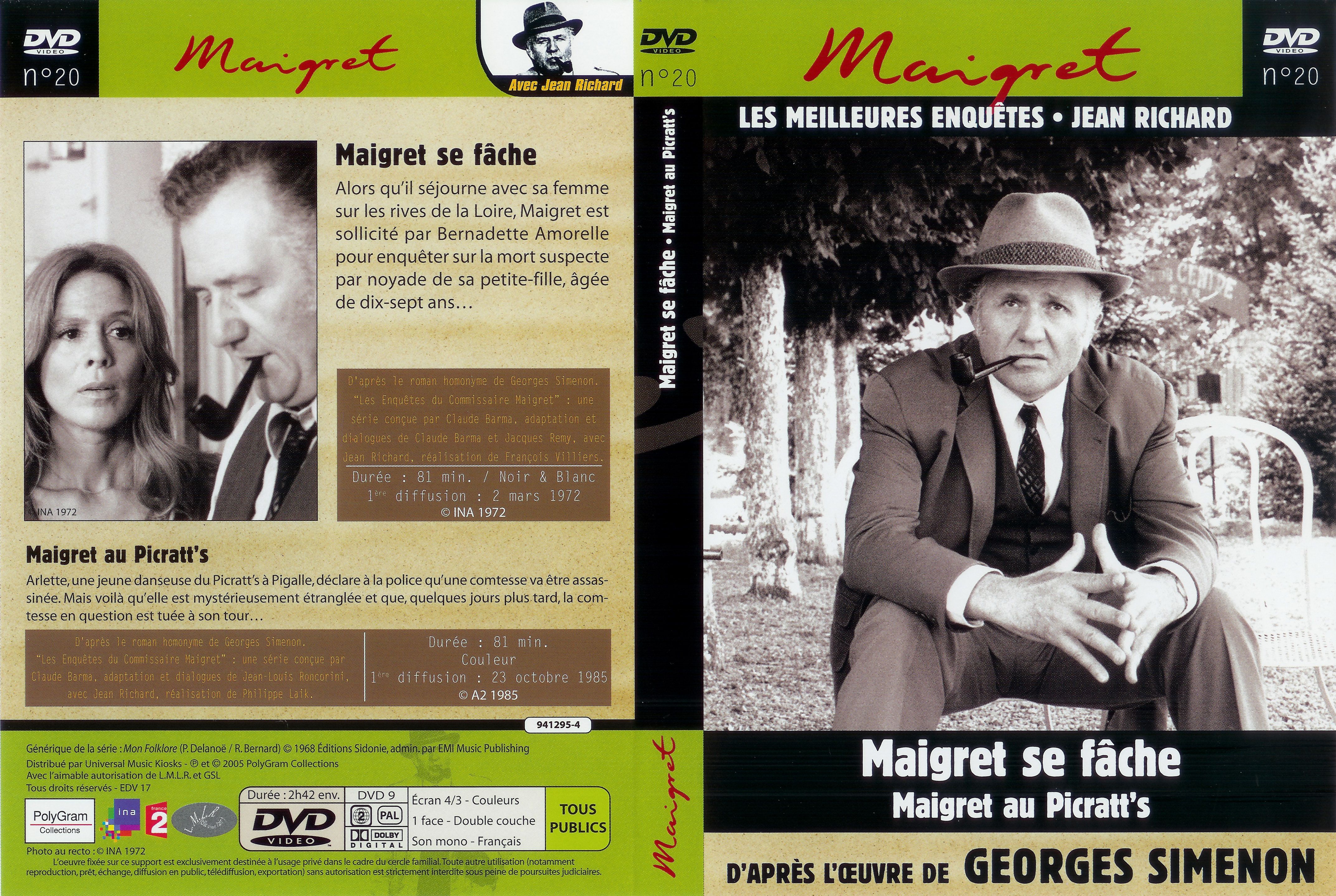 Jaquette DVD Maigret (Jean Richard) vol 20
