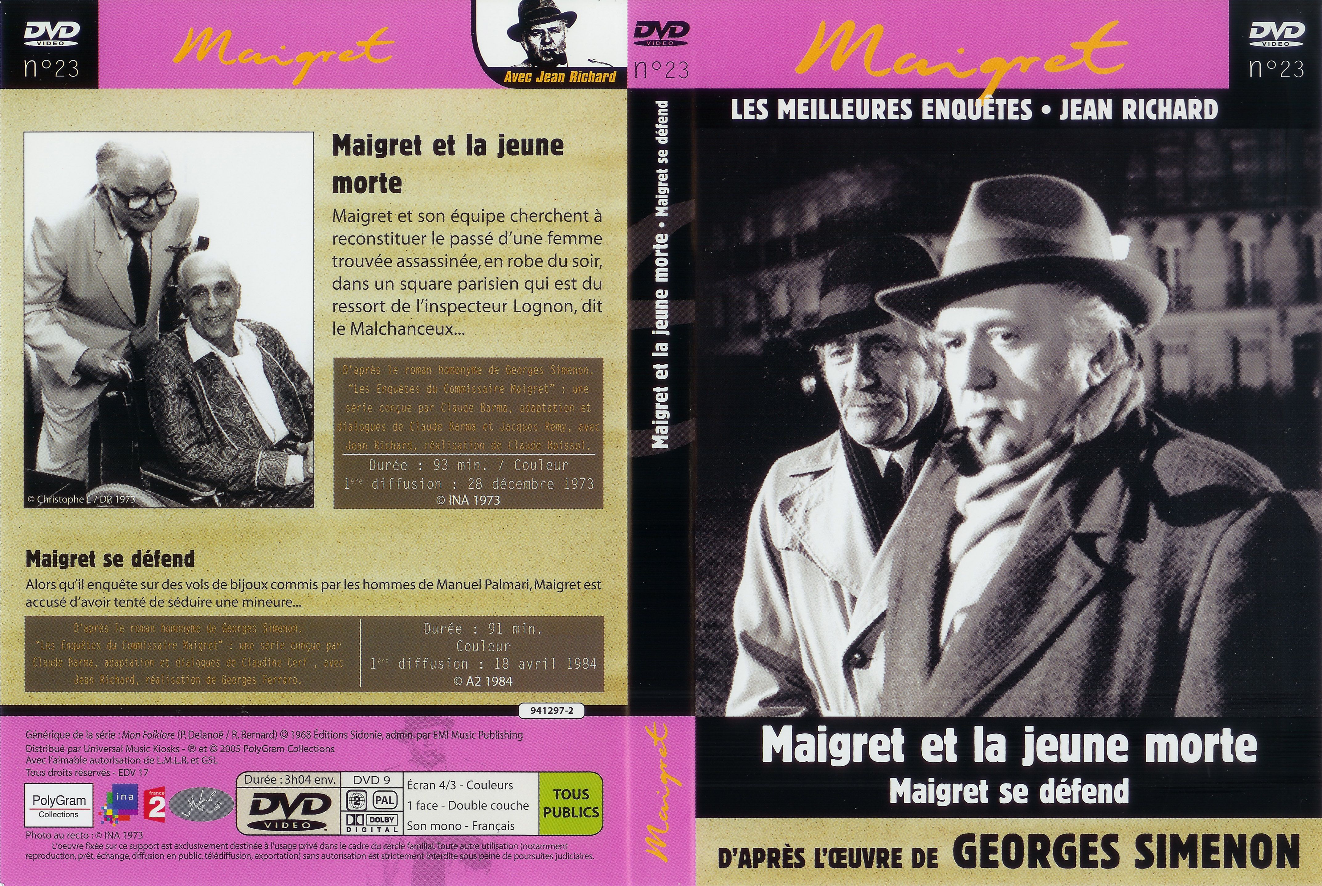 Jaquette DVD Maigret (Jean Richard) vol 23
