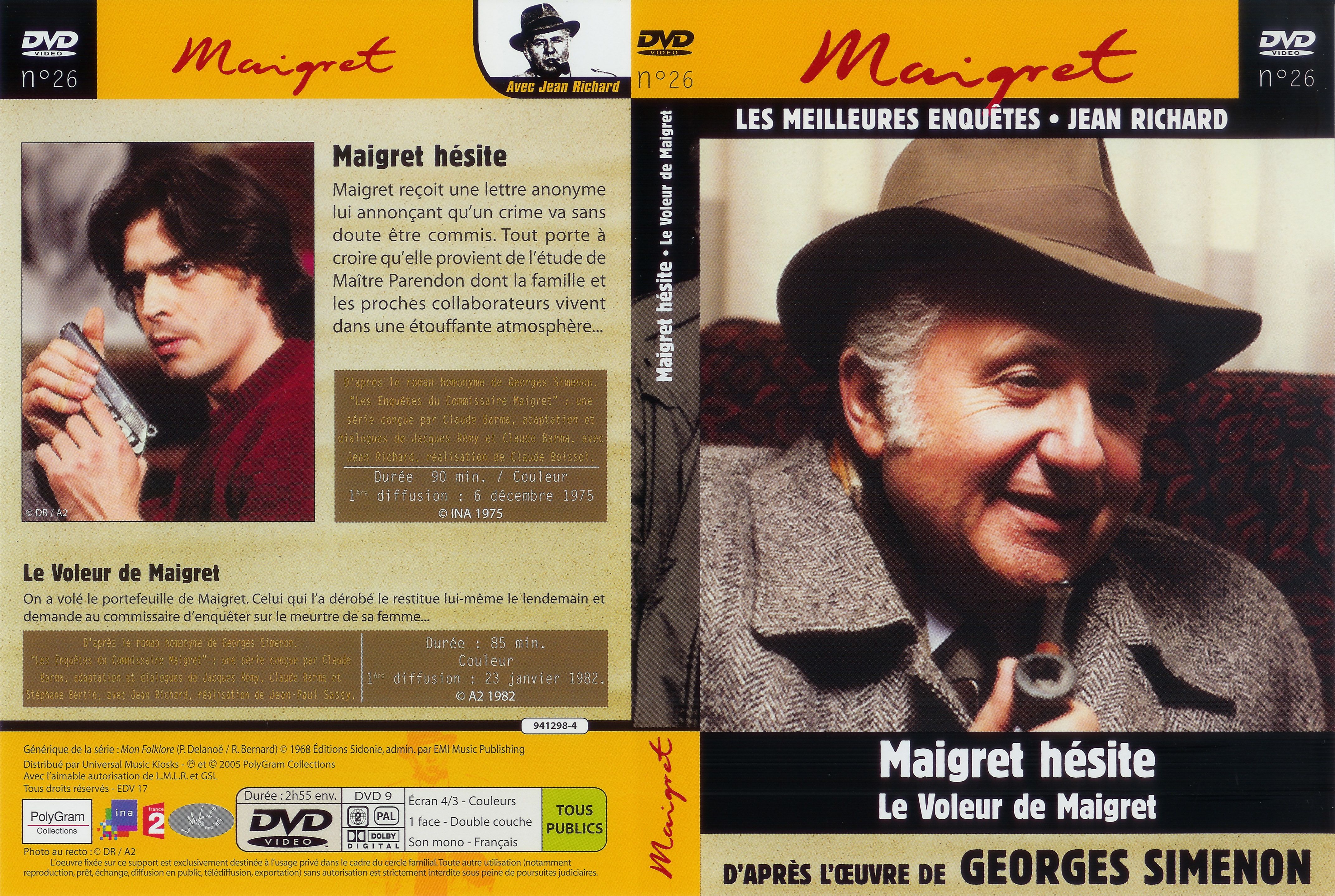 Jaquette DVD Maigret (Jean Richard) vol 26