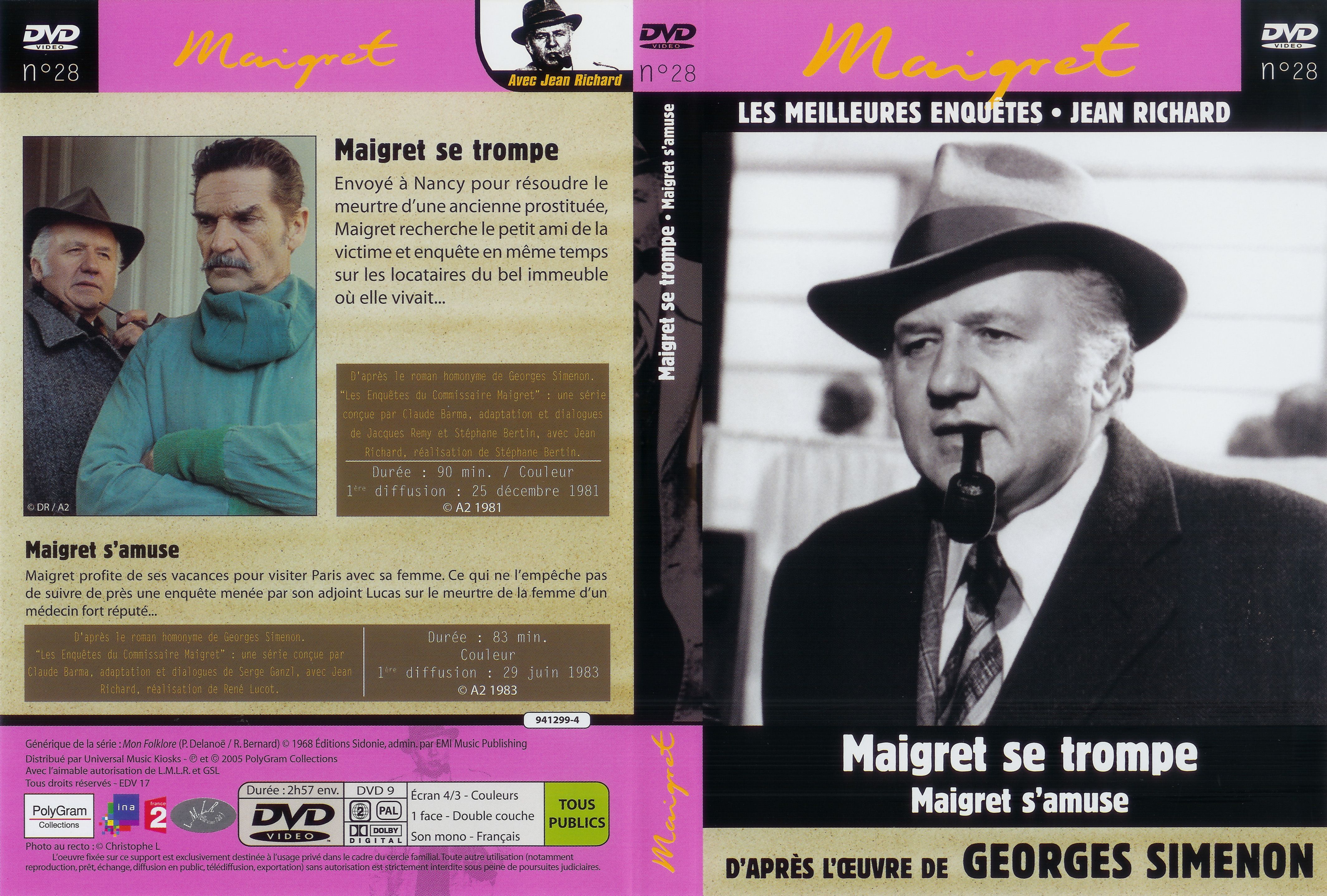Jaquette DVD Maigret (Jean Richard) vol 28