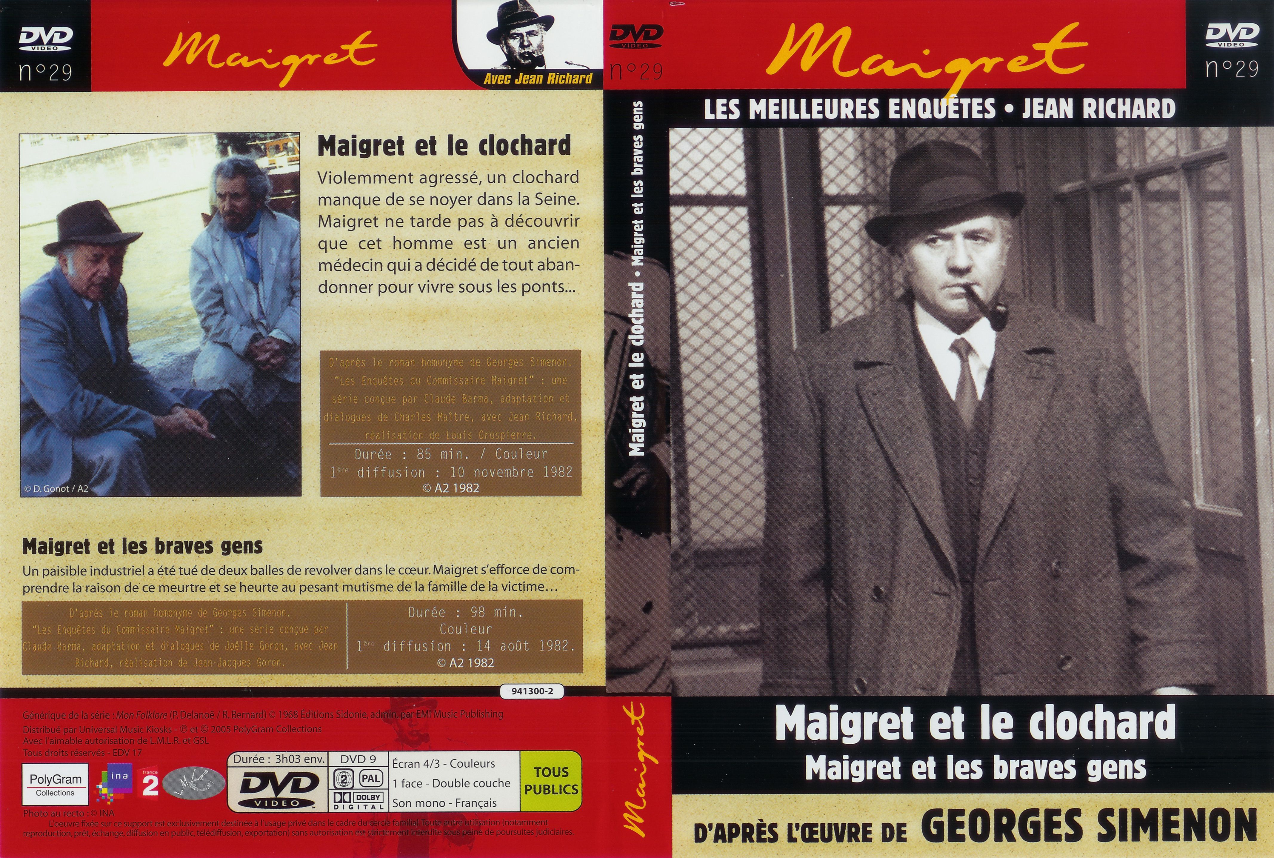 Jaquette DVD Maigret (Jean Richard) vol 29