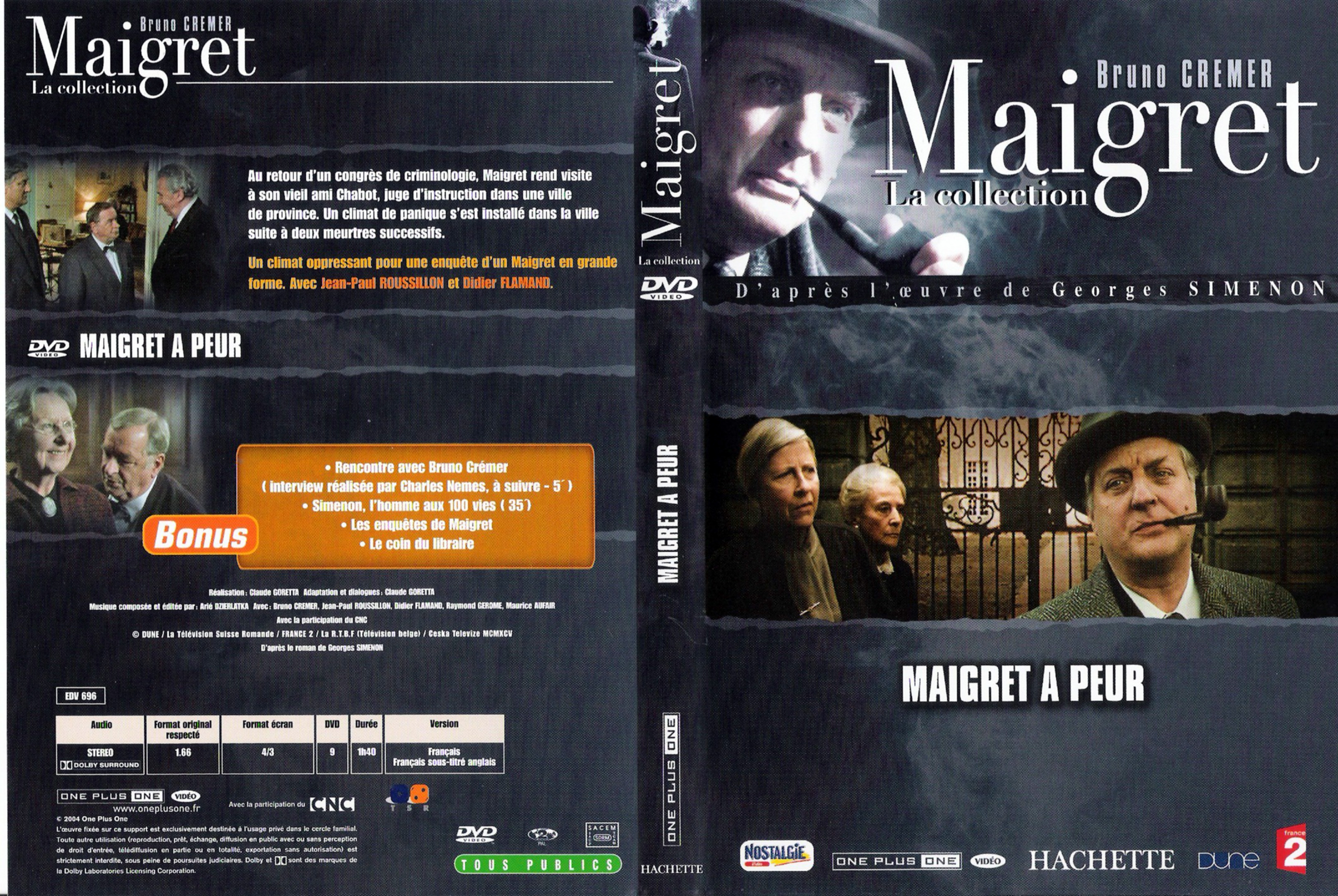 Jaquette DVD Maigret a peur (Bruno Cremer)