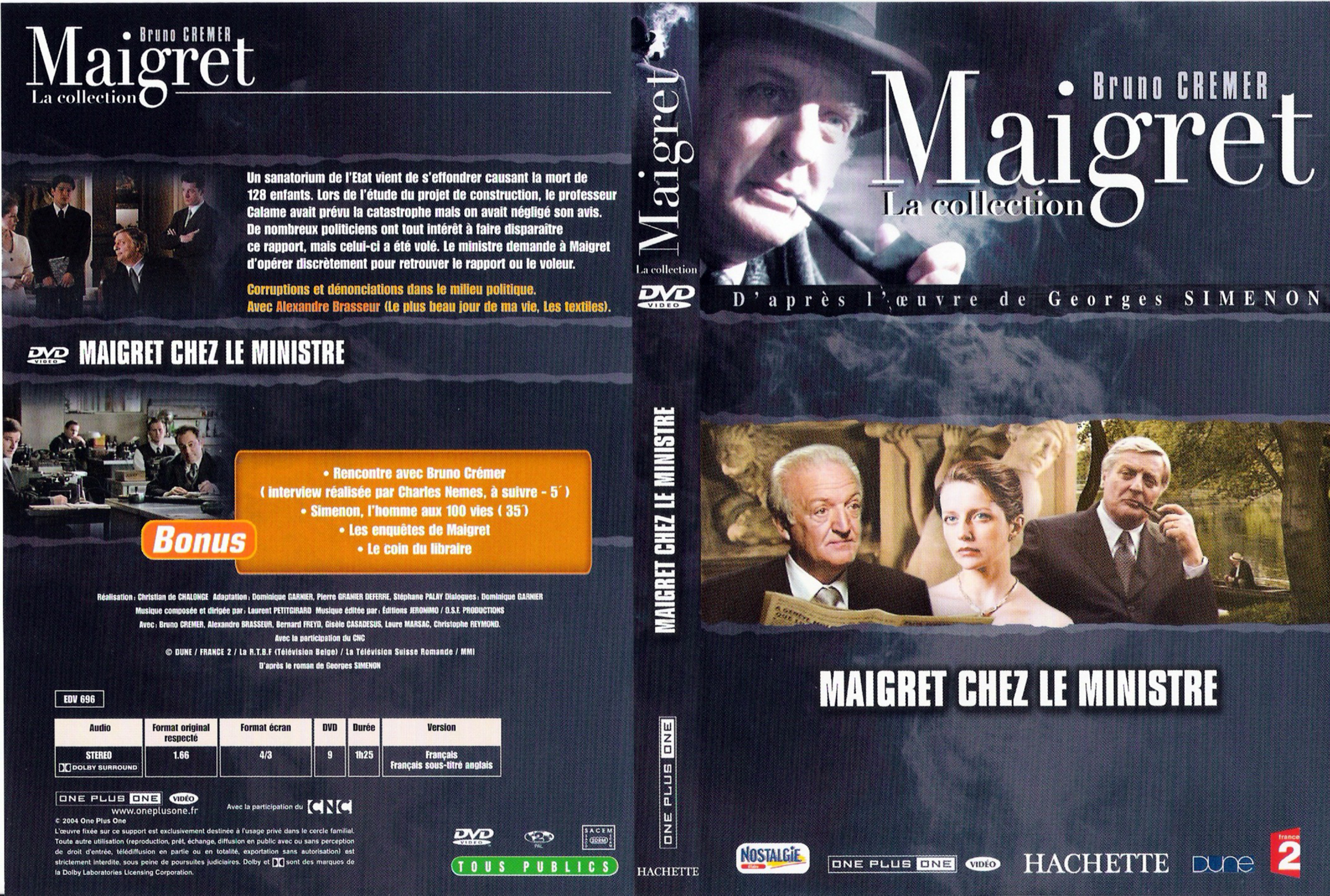 Jaquette DVD Maigret chez le ministre (Bruno Cremer)
