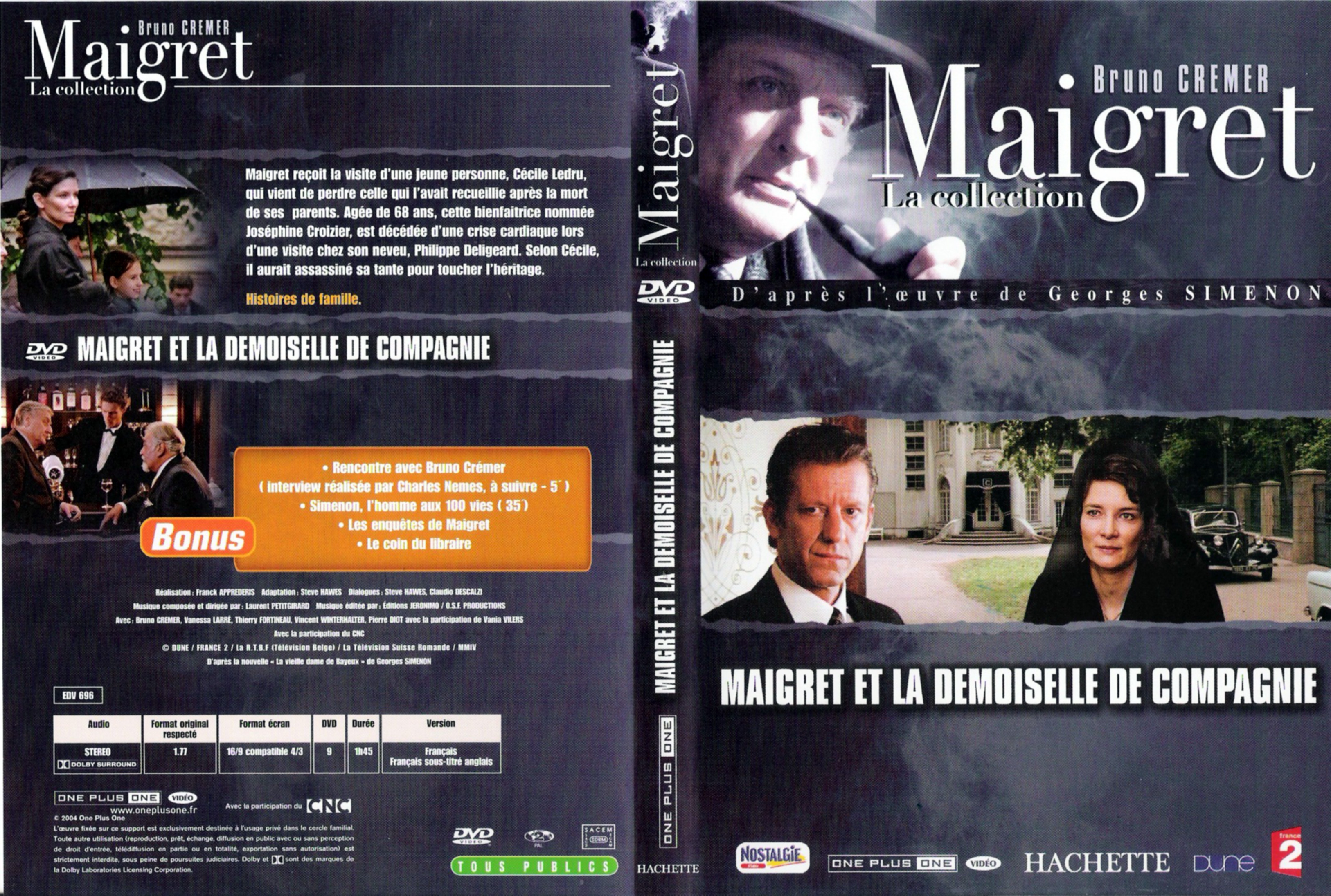 Jaquette DVD Maigret et la demoiselle de compagnie (Bruno Cremer)
