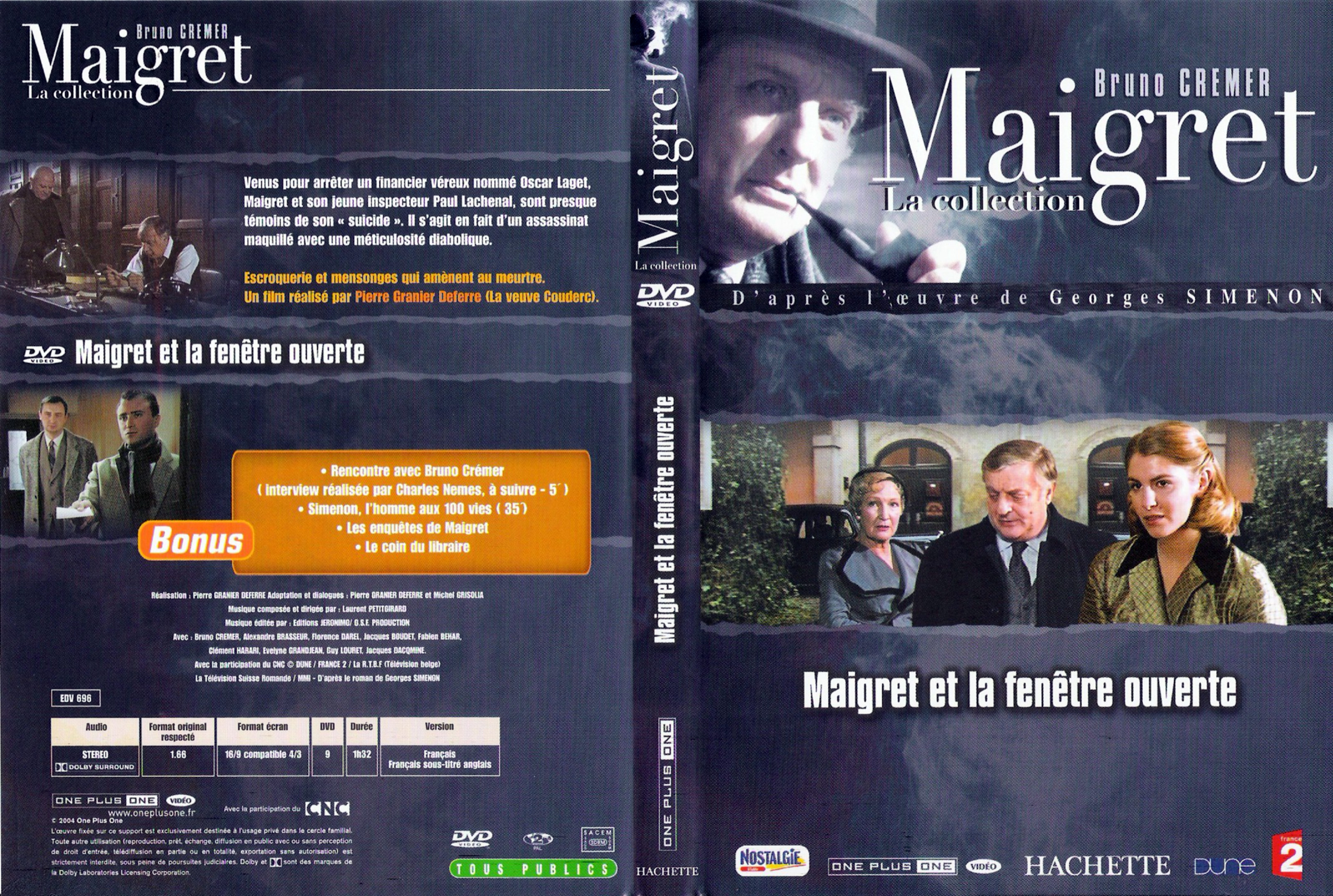 Jaquette DVD Maigret et la fenetre ouverte (Bruno Cremer)