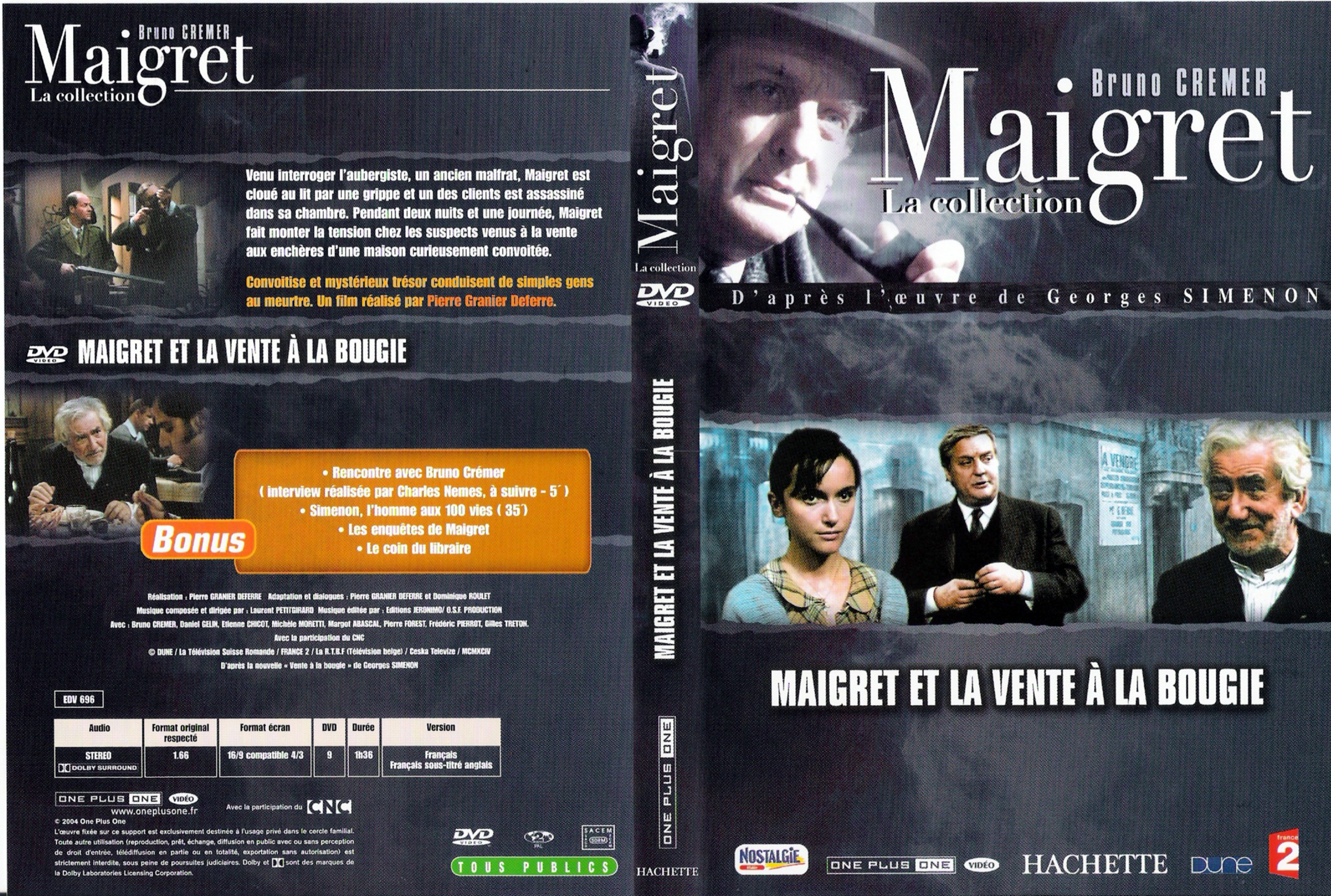 Jaquette DVD Maigret et la vente a la bougie (Bruno Cremer)