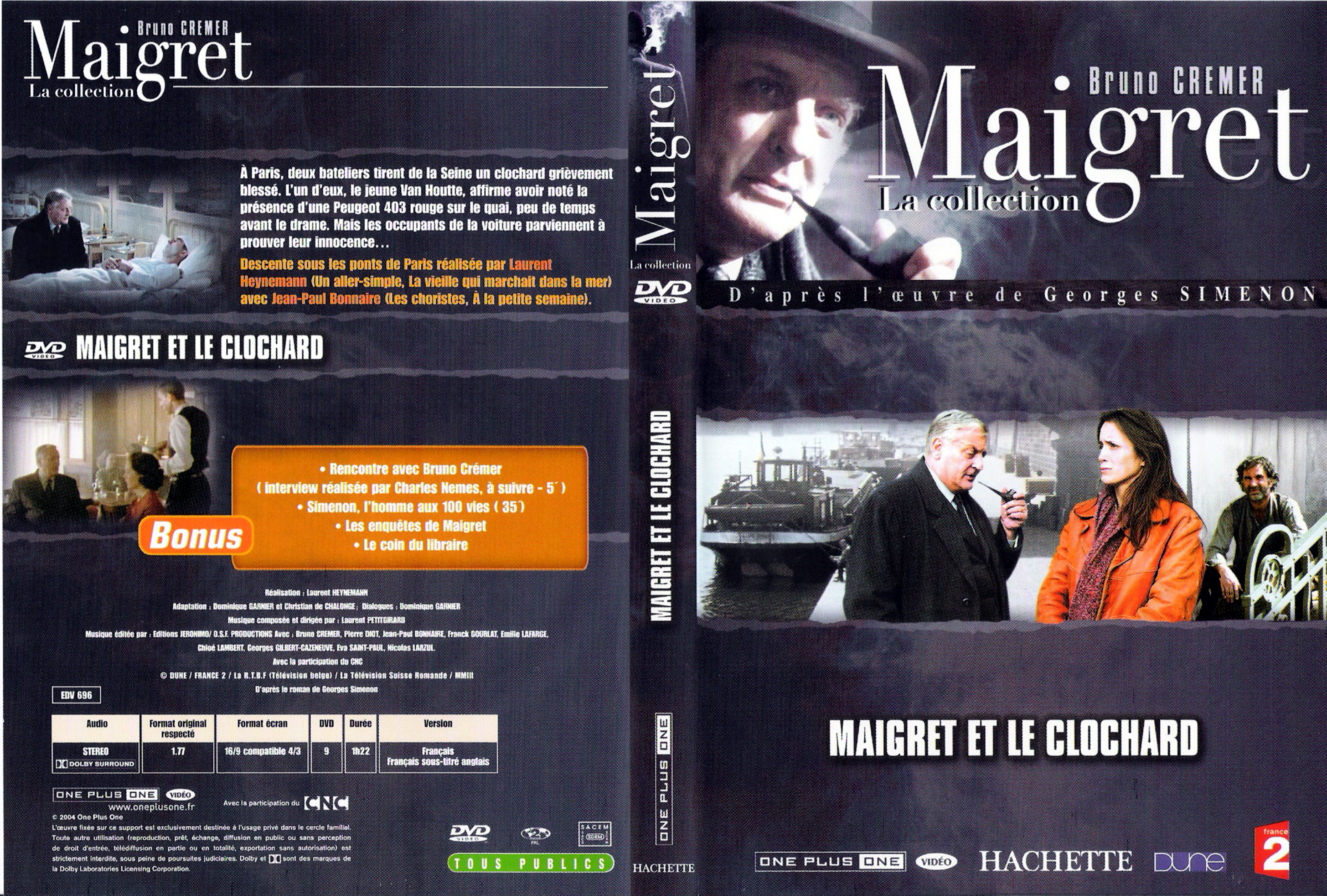 Jaquette DVD Maigret et le clochard (Bruno Cremer)